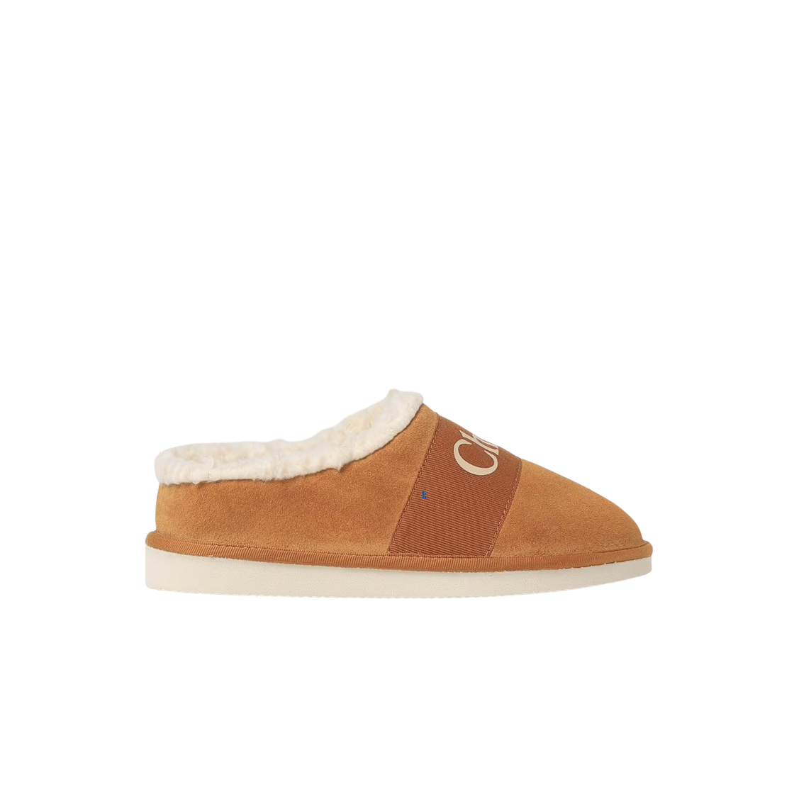 C20285-239 (Kids) Chloe Logo Suede Slip-On Stone