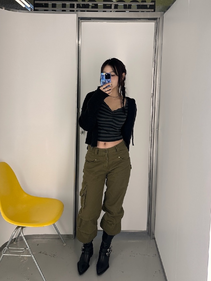 Vacant Archive Prix Straight Work-Pants Black, Vacant Archive Prix Straight Work-Pants Khaki 착용 스타일