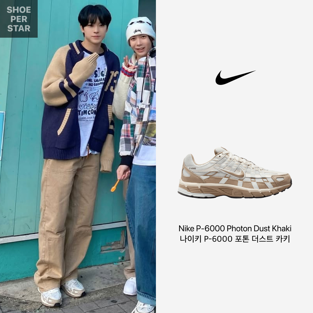 Nike P-6000 PRM Hangul Day Photon Dust Khaki 착용 스타일 - 1
