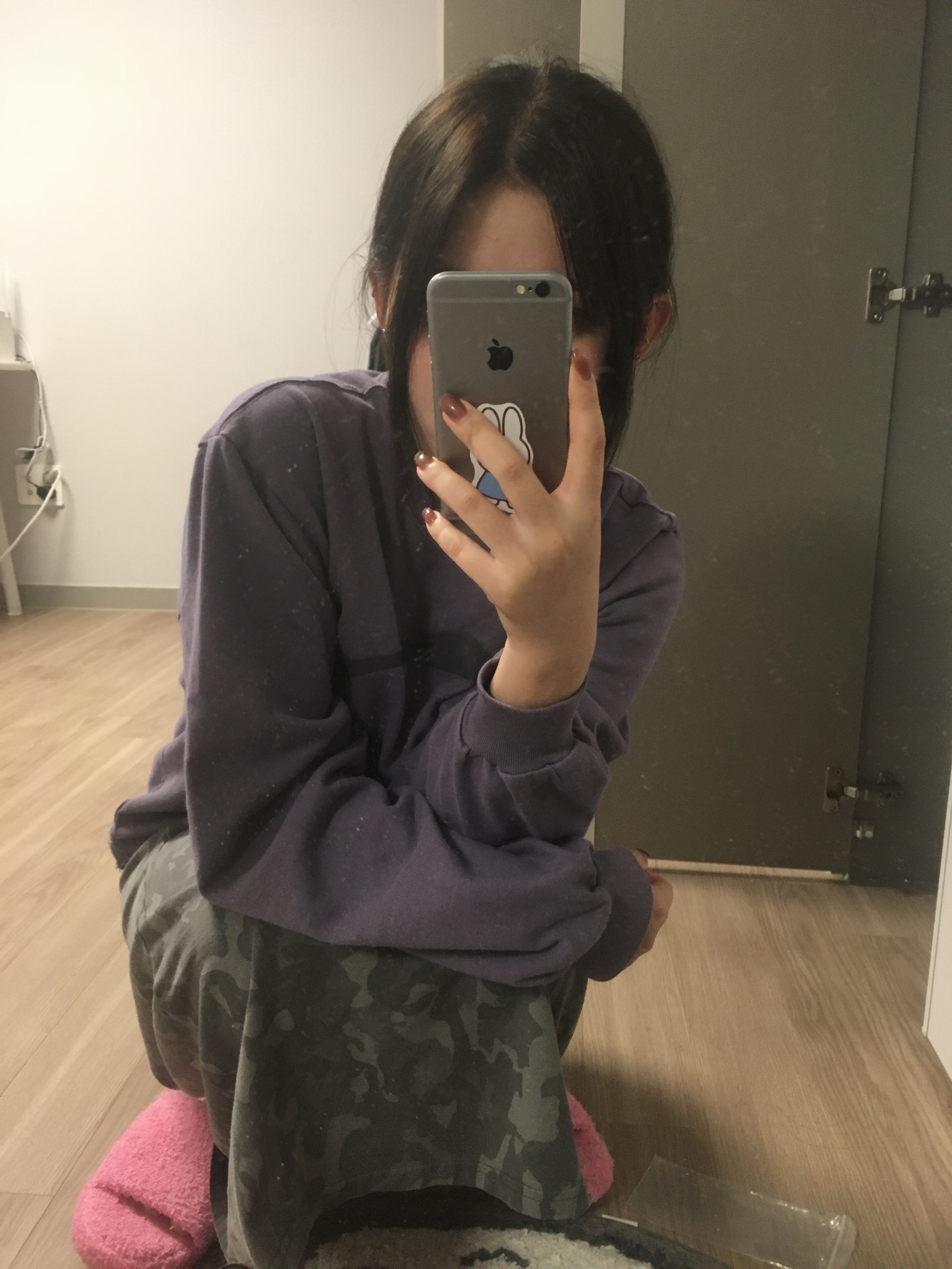 Mischief Rhombus Long Sleeve Purple 착용 스타일 - 1