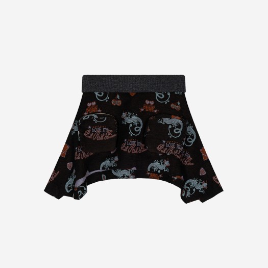 PRAW24SK001_BK Puree Punky Lizard Jacquard Skirt Black