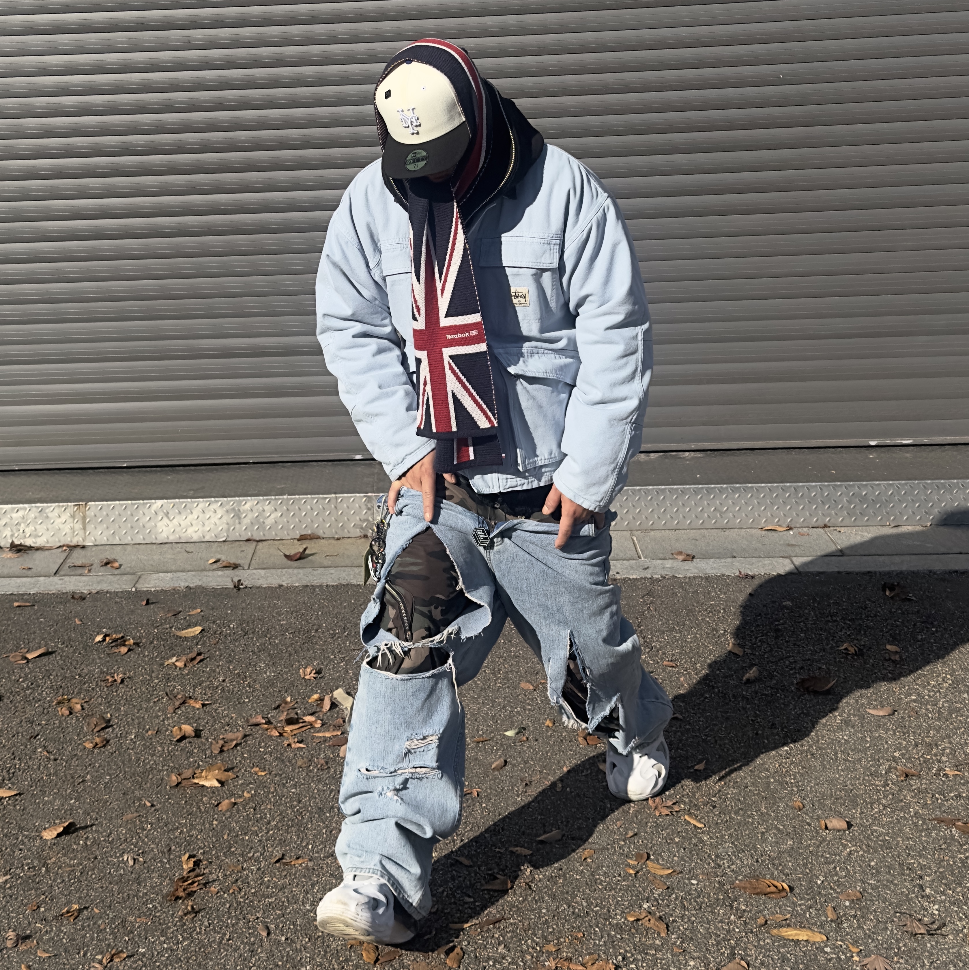 Stussy Washed Canvas Shop Jacket Light Blue, Adidas Adifom Q Cloud White Grey 착용 스타일