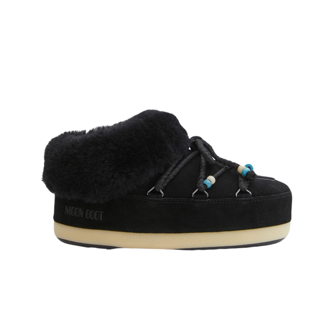 1470040NN13 (W) Moon Boot Suede Beads Mule Black