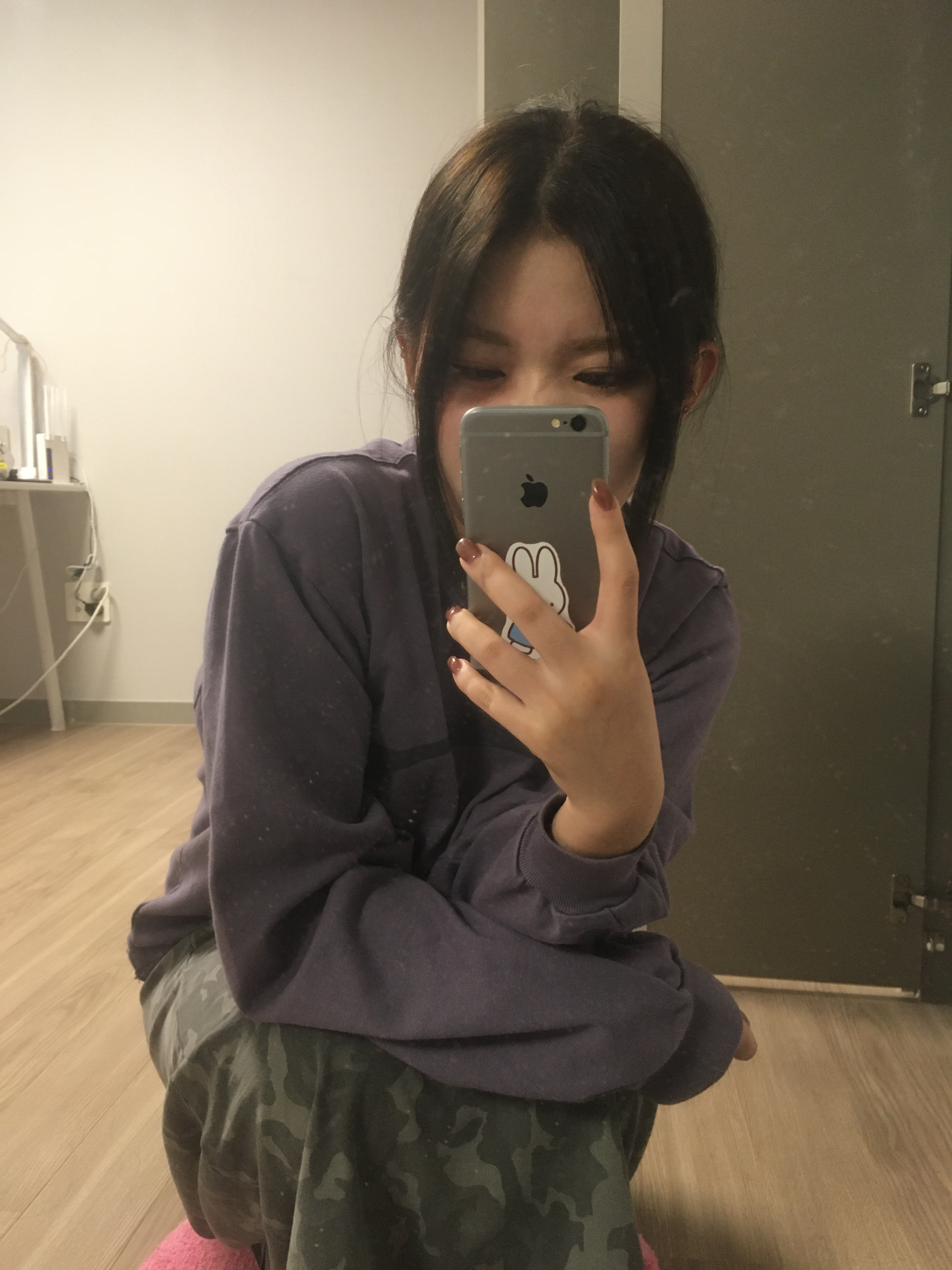 Mischief Rhombus Long Sleeve Purple 착용 스타일 - 2