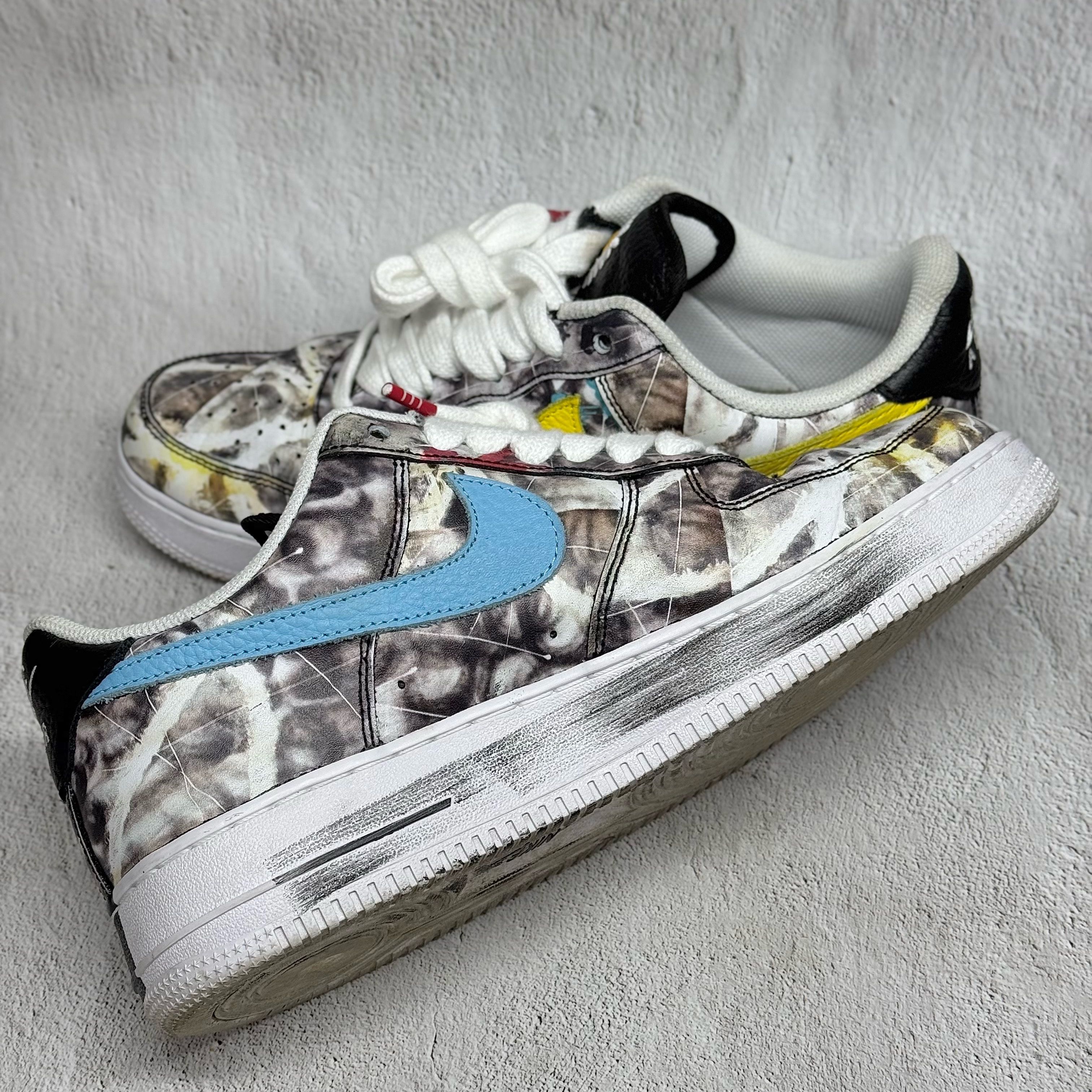 Nike x Peaceminusone Air Force 1 Low Para-Noise 3.0 Black and Multicolor 착용 스타일 - 6