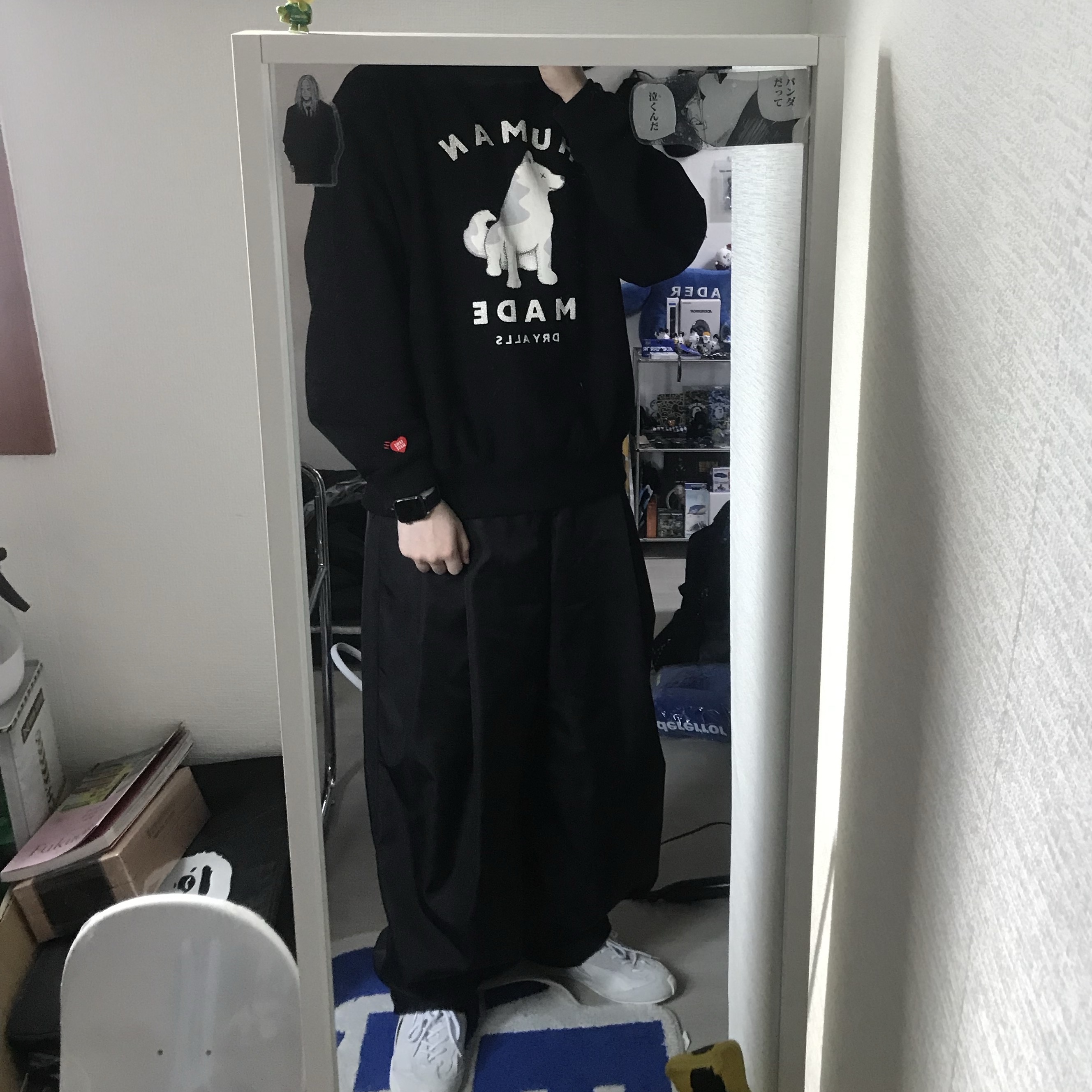 Human Made x Kaws Sweatshirt #2 Black - Seoul Store Exclusive, Ader Error Skid Off White 착용 스타일