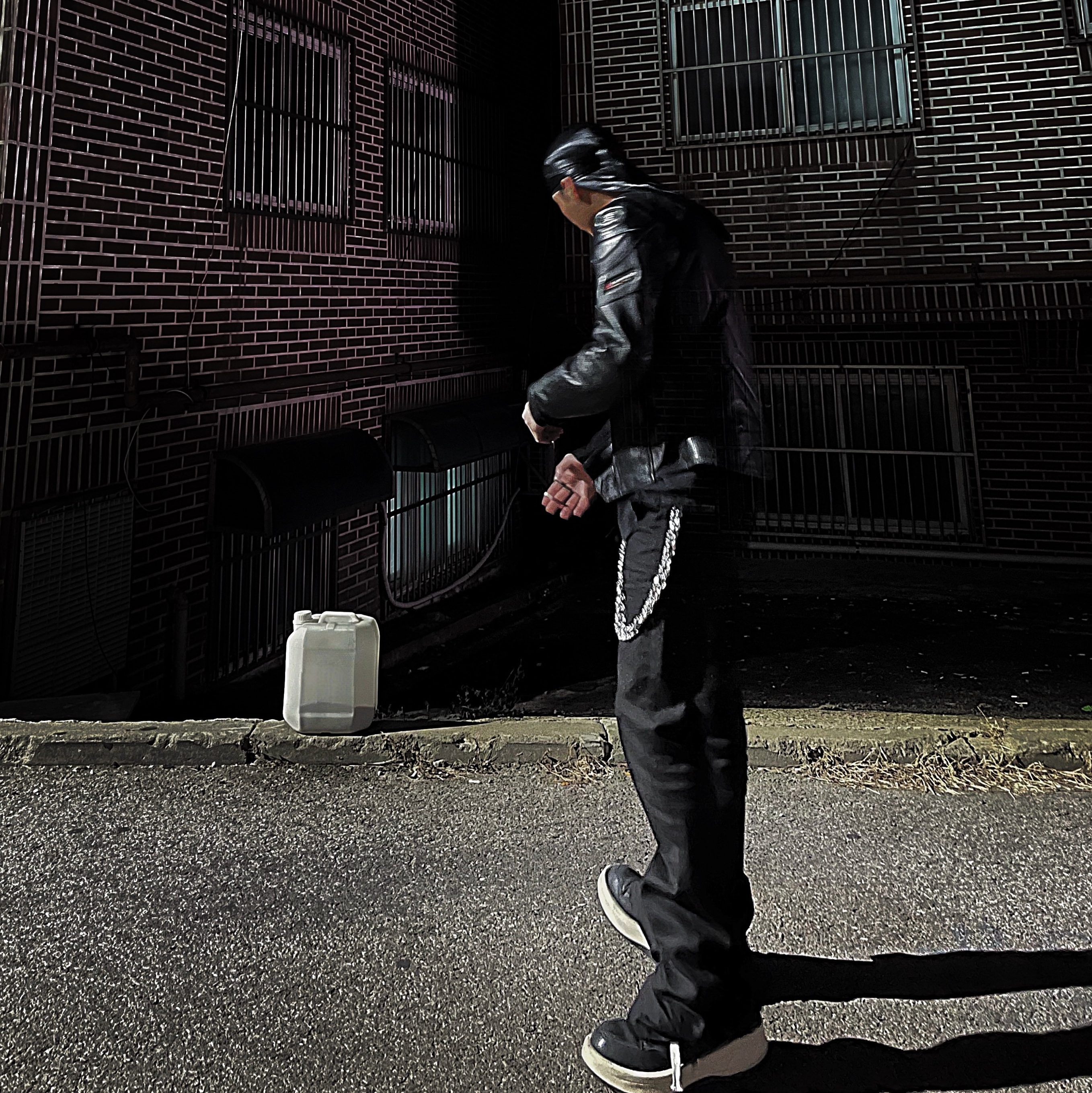 Undermycar Mu.30 Anti Fxxking Logo Play Stretch Flare Black Jeans 착용 스타일