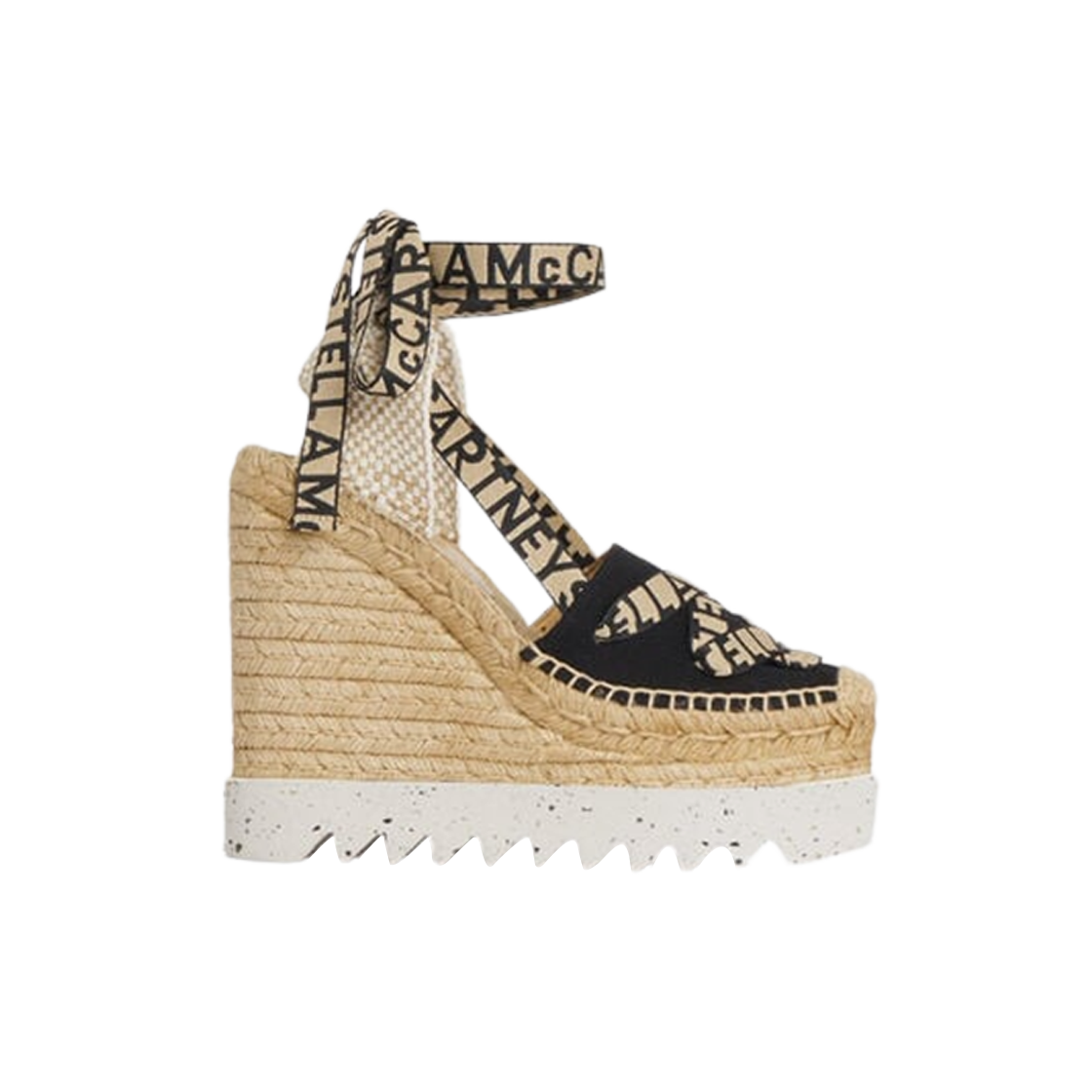 810209N02221073 (W) Stella McCartney Gaia Platform Espadrille Wedges Black