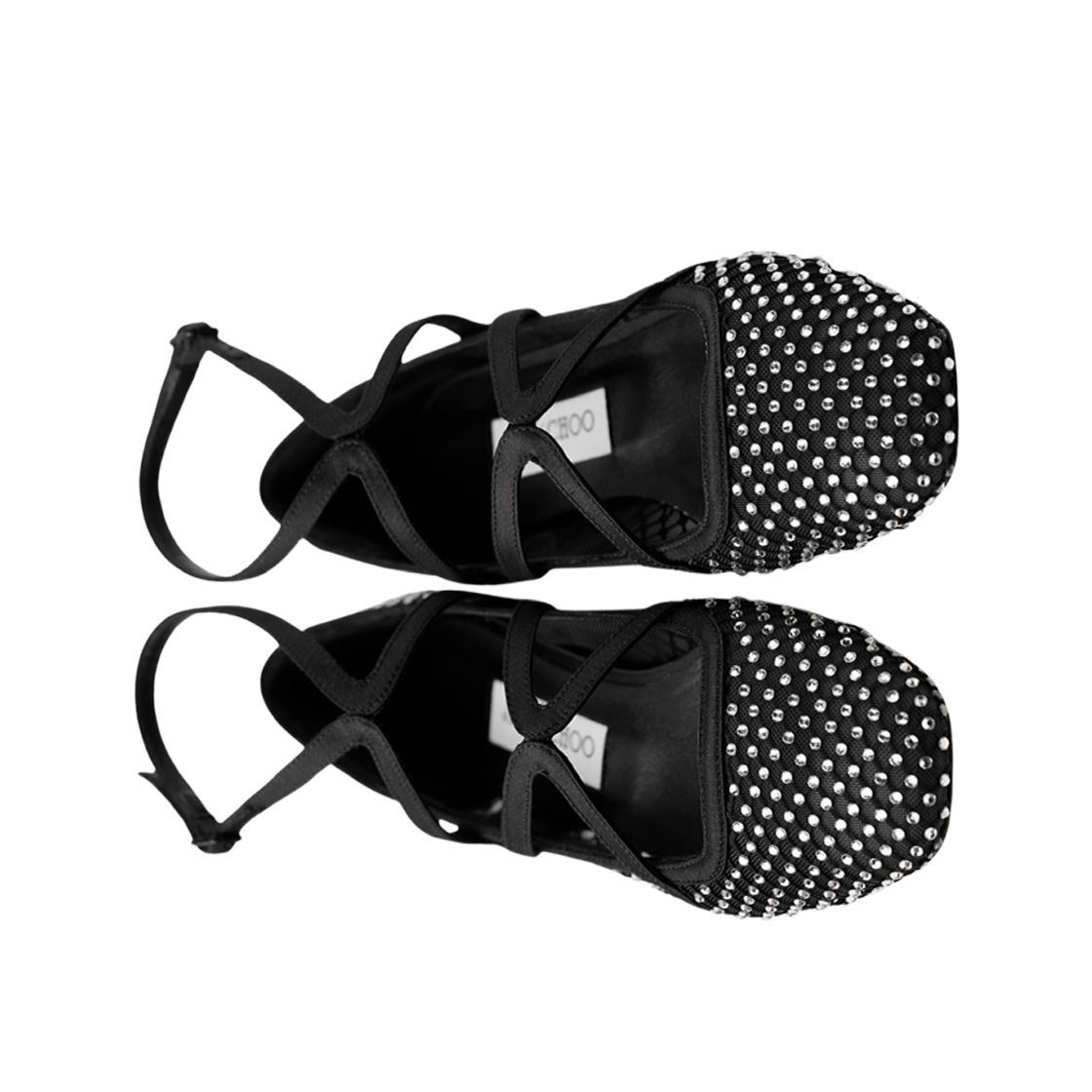 (W) 지미추 아스토리아 사틴 플랫 블랙 크리스탈((W) Jimmy Choo Astoria Satin Flat Black Crystal) - 2