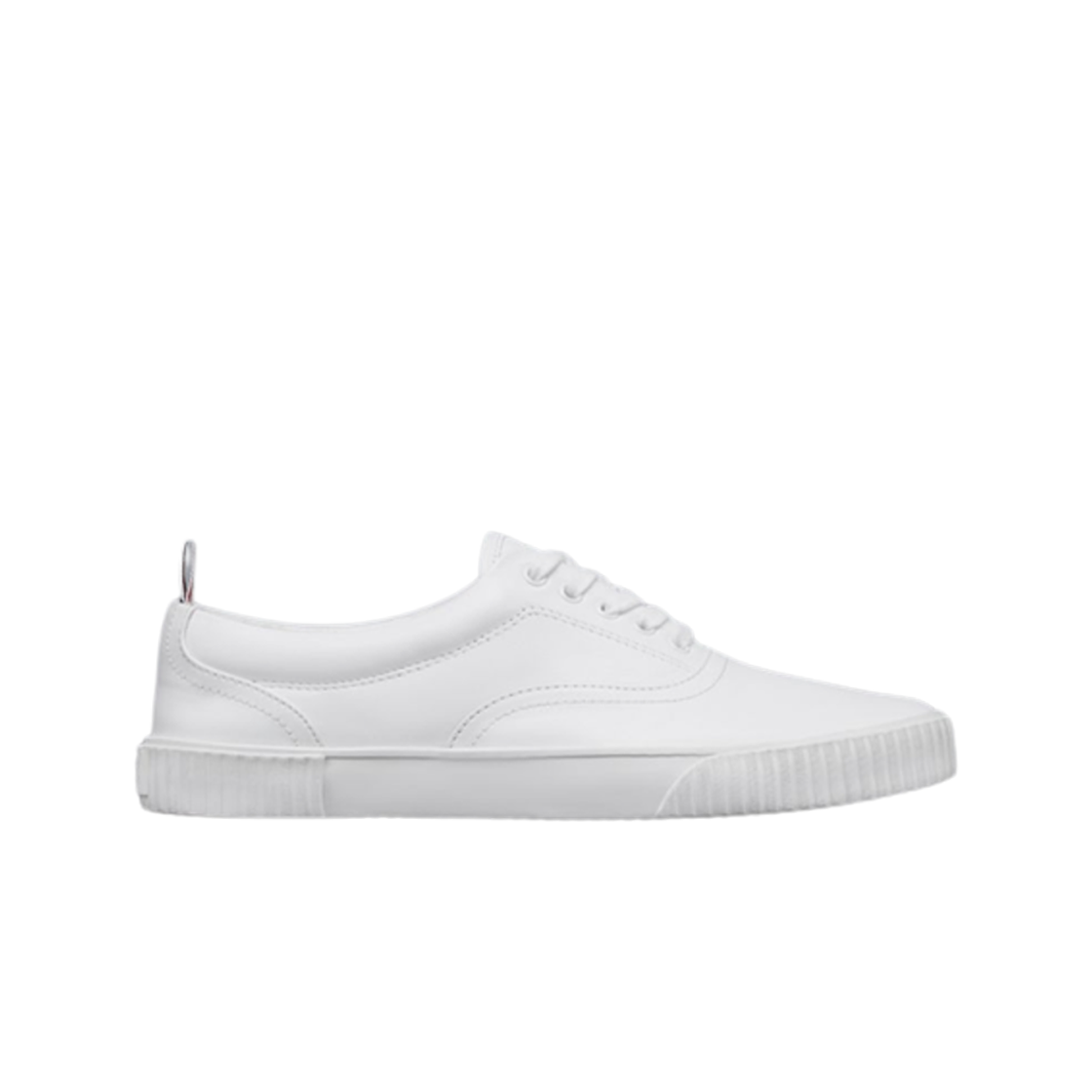 MFE007B-05584-100 Thom Browne Vitello Calf Leather Heritage Sneakers White
