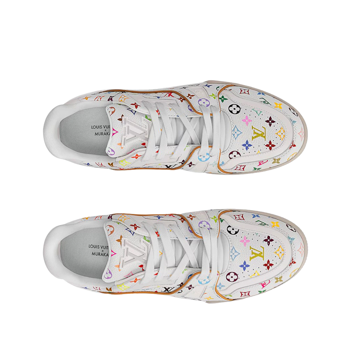 (W) 루이비통 x 무라카미 타카시 LV 트레이너 스니커즈 멀티컬러 화이트((W) Louis Vuitton x Murakami Takashi LV Trainer Sneakers Multicolor White) - 2