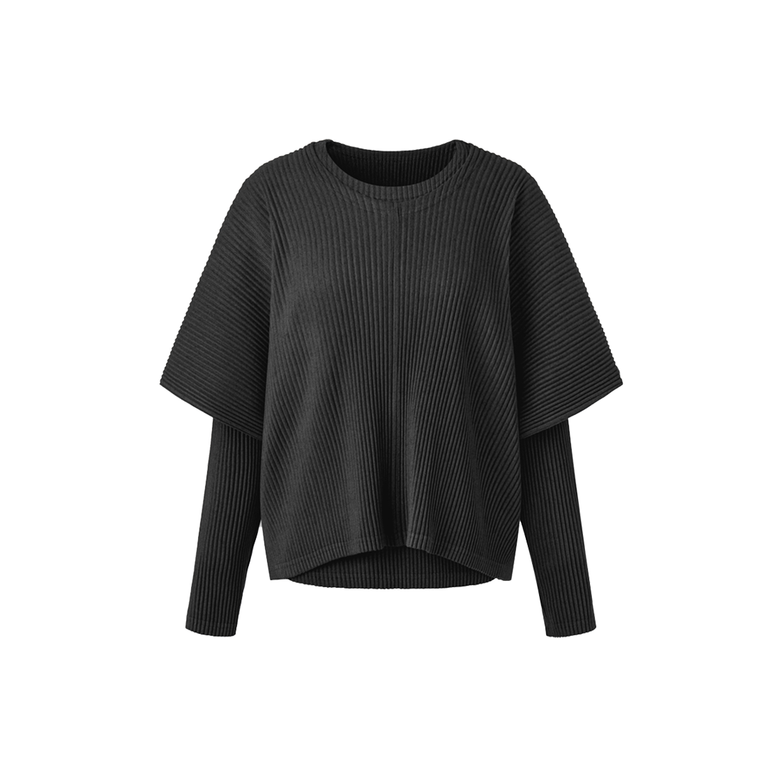 몽플리쎄 여성 윈터 케이프 투웨이 플리츠 블라우스 블랙(Monplisse Women Winter Cape 2 Way Pleats Blouse Black) - 2