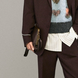 Zara x Harry Lambert Semi Hard Leather Crossbody Bag Brown, Fendi First Small Nappa Leather Bag Black 착용 스타일 - 3