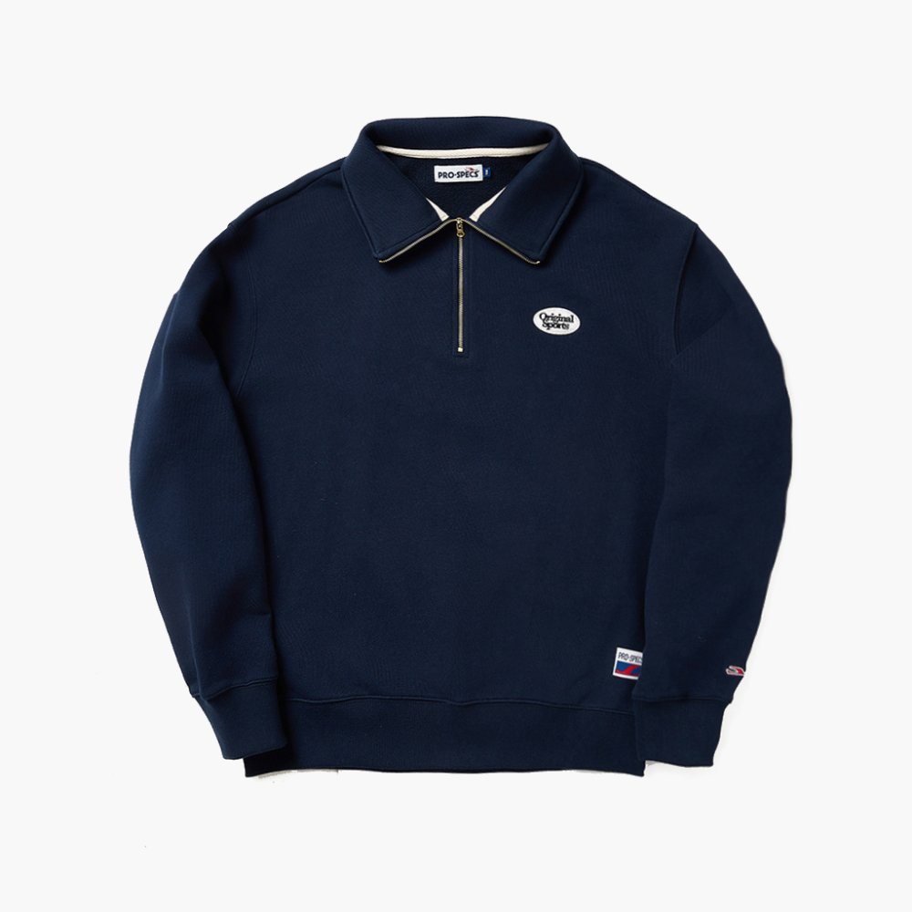 프로-스펙스 반집업 크루넥 스웻셔츠 네이비(PRO-SPECS Half Zip-Up Crew Neck Sweatshirts Navy) - 2