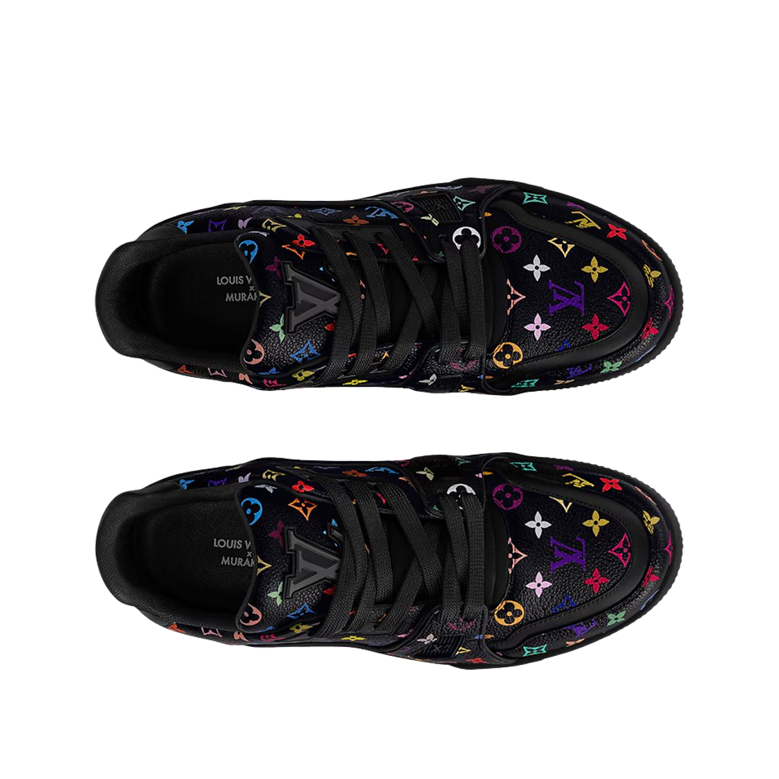 (W) 루이비통 x 무라카미 타카시 LV 트레이너 스니커즈 멀티컬러 블랙((W) Louis Vuitton x Murakami Takashi LV Trainer Sneakers Multicolor Black) - 2