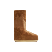 (W) Moon Boot Icon Suede Embroidery Boots Cognac
