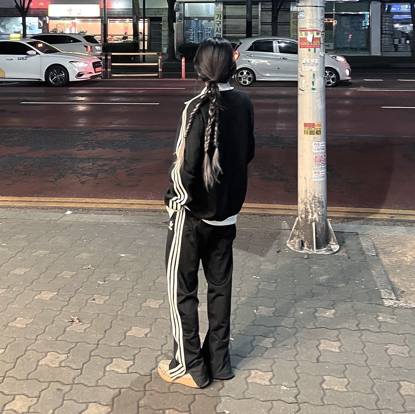Adidas Waffle Beckenbauer Track Top Black - KR Sizing, Adidas Adicolor Baggy Fit Firebird Track Pants Black - KR Sizing 착용 스타일