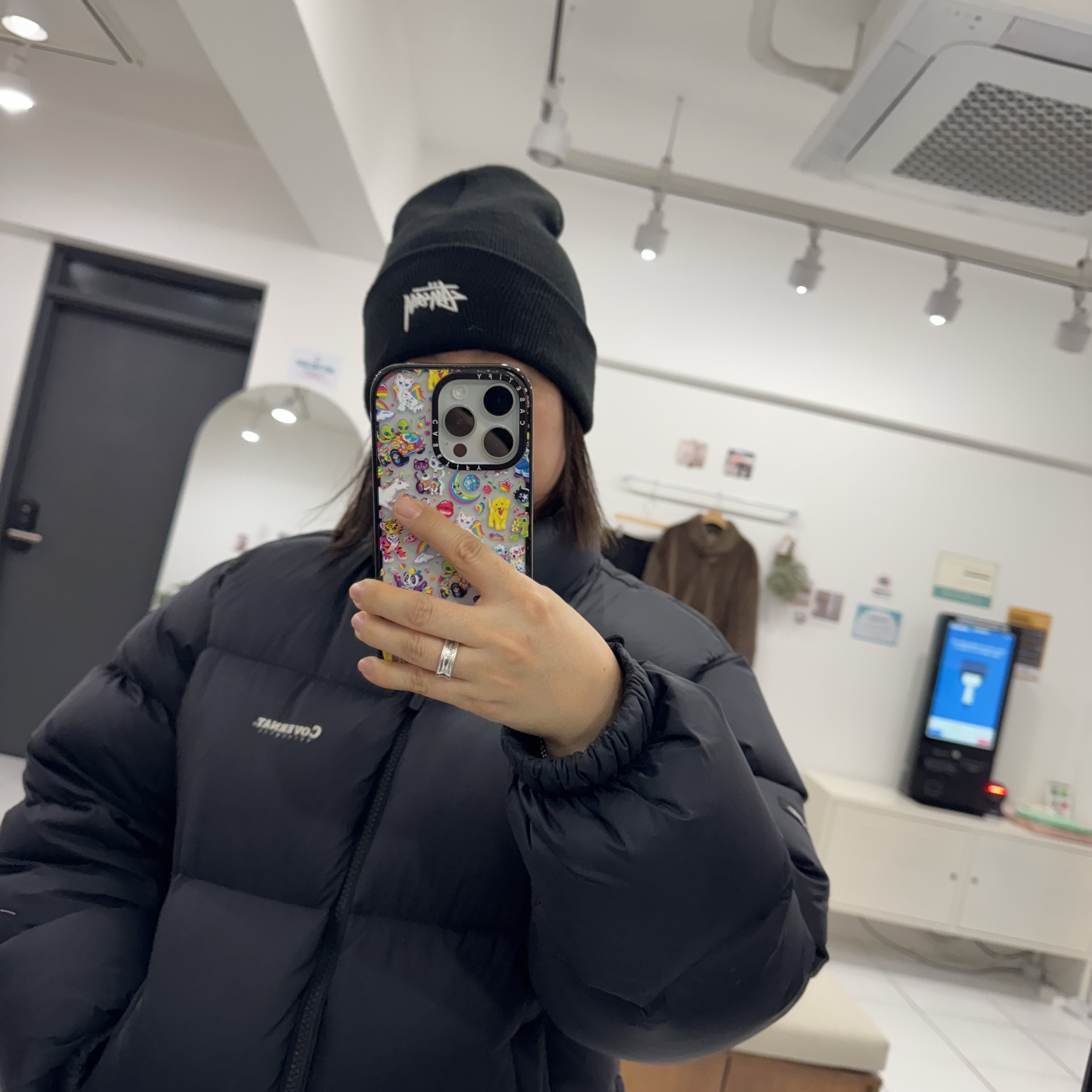 Nike x Stussy NRG Cuffed Beanie Black 착용 스타일
