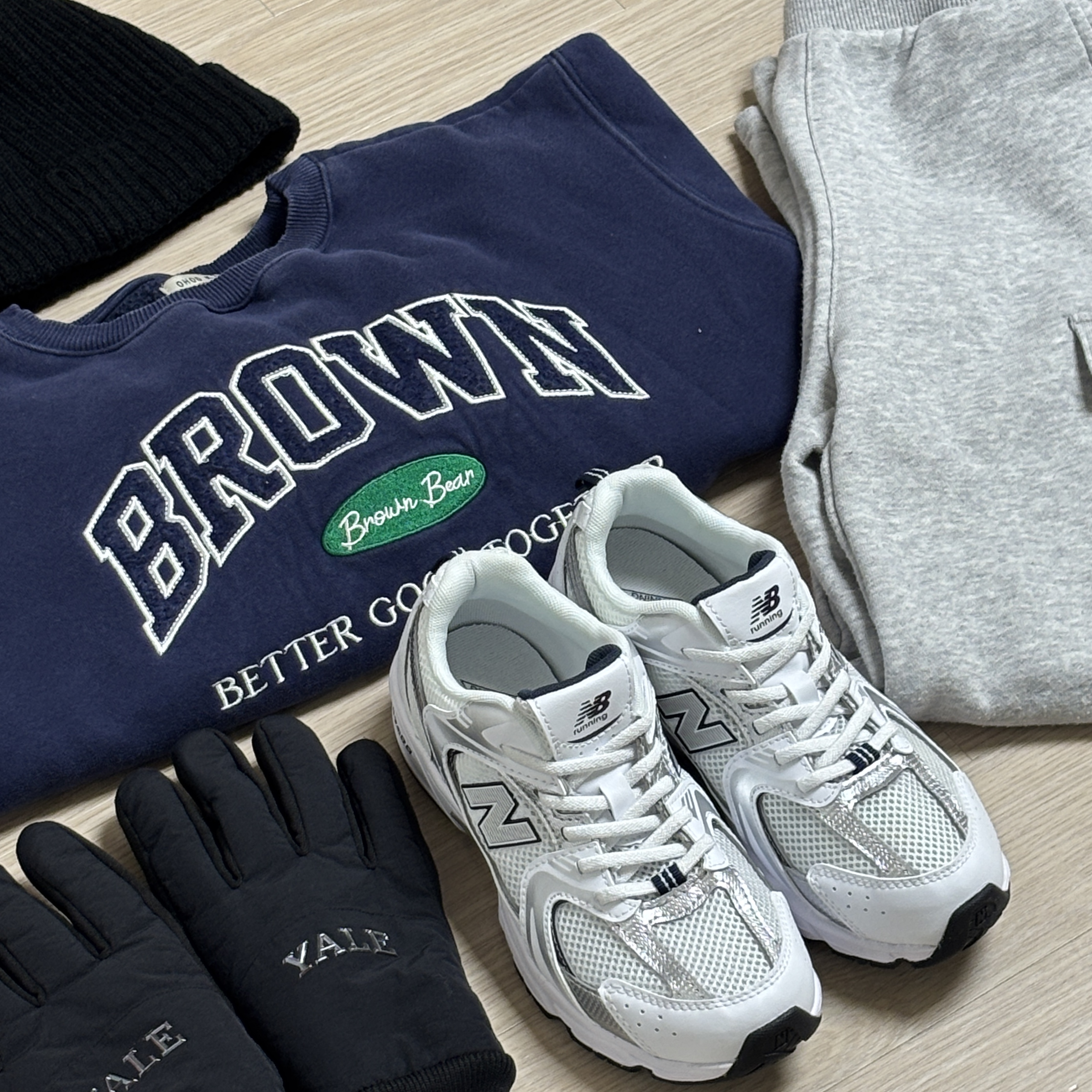 (PS) New Balance 530 White - W Wide 착용 스타일 - 1