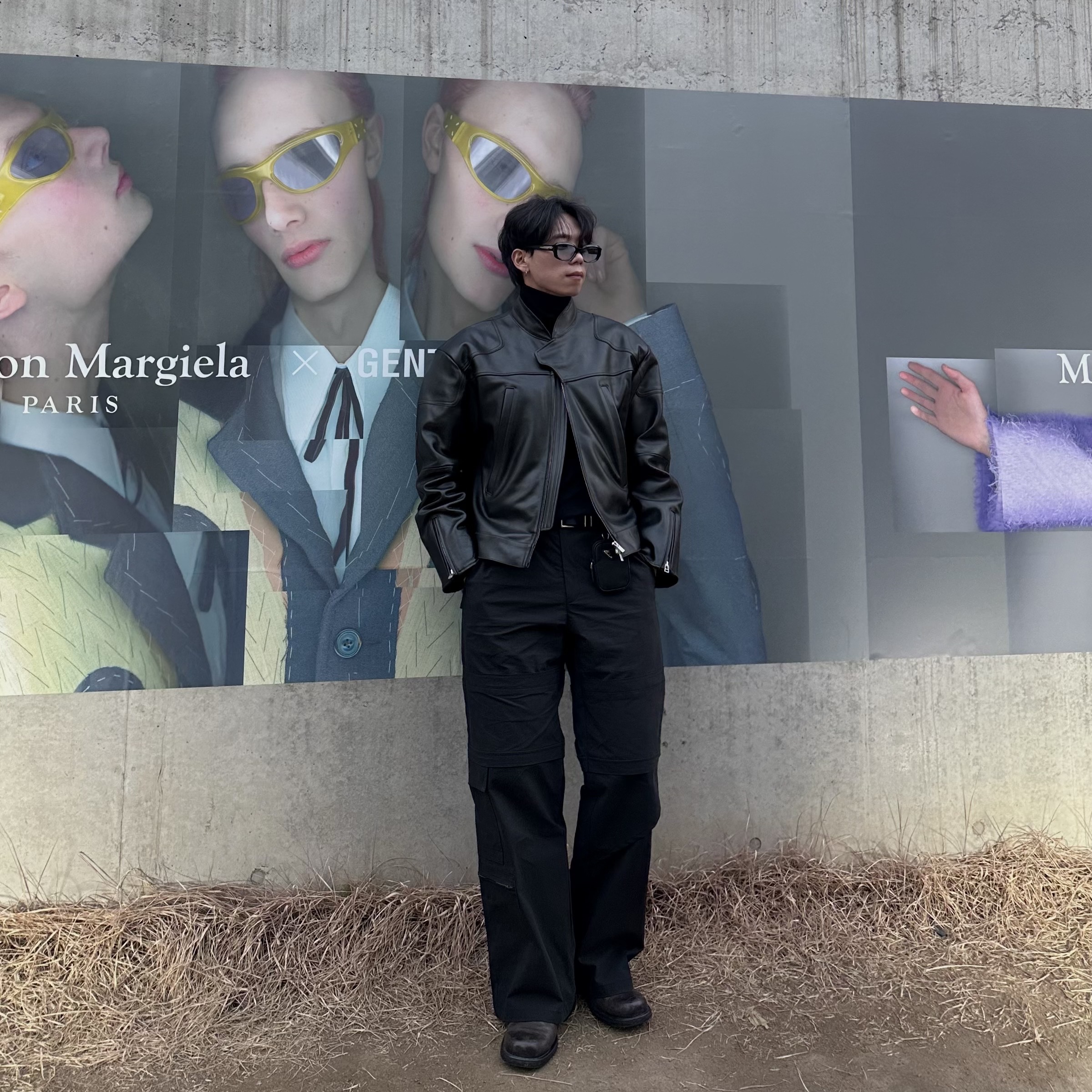 Gentle Monster x Maison Margiela MM107 Black Black 착용 스타일 - 4