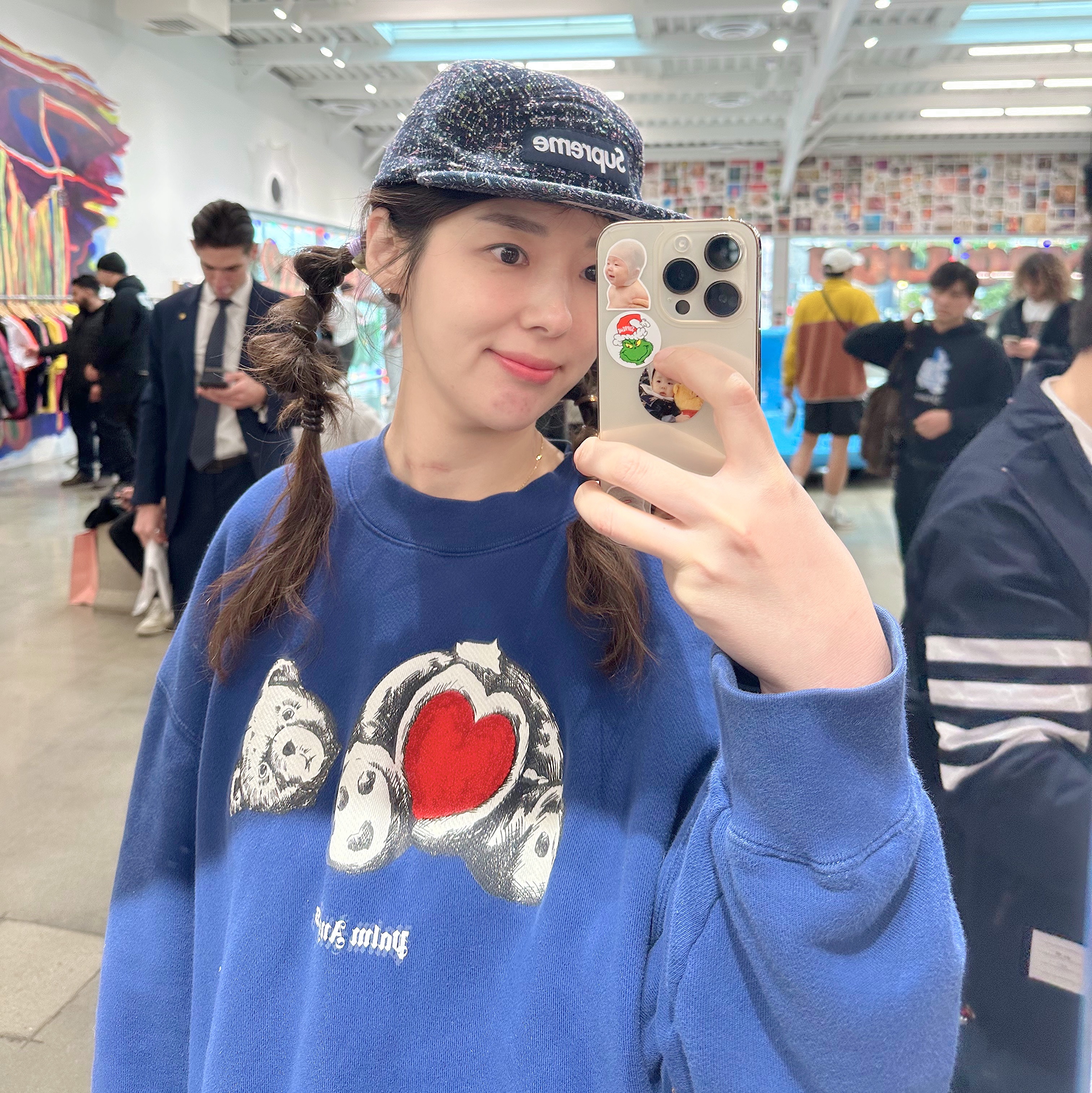 Supreme Denim Boucle Camp Cap Indigo - 24FW 착용 스타일 - 1