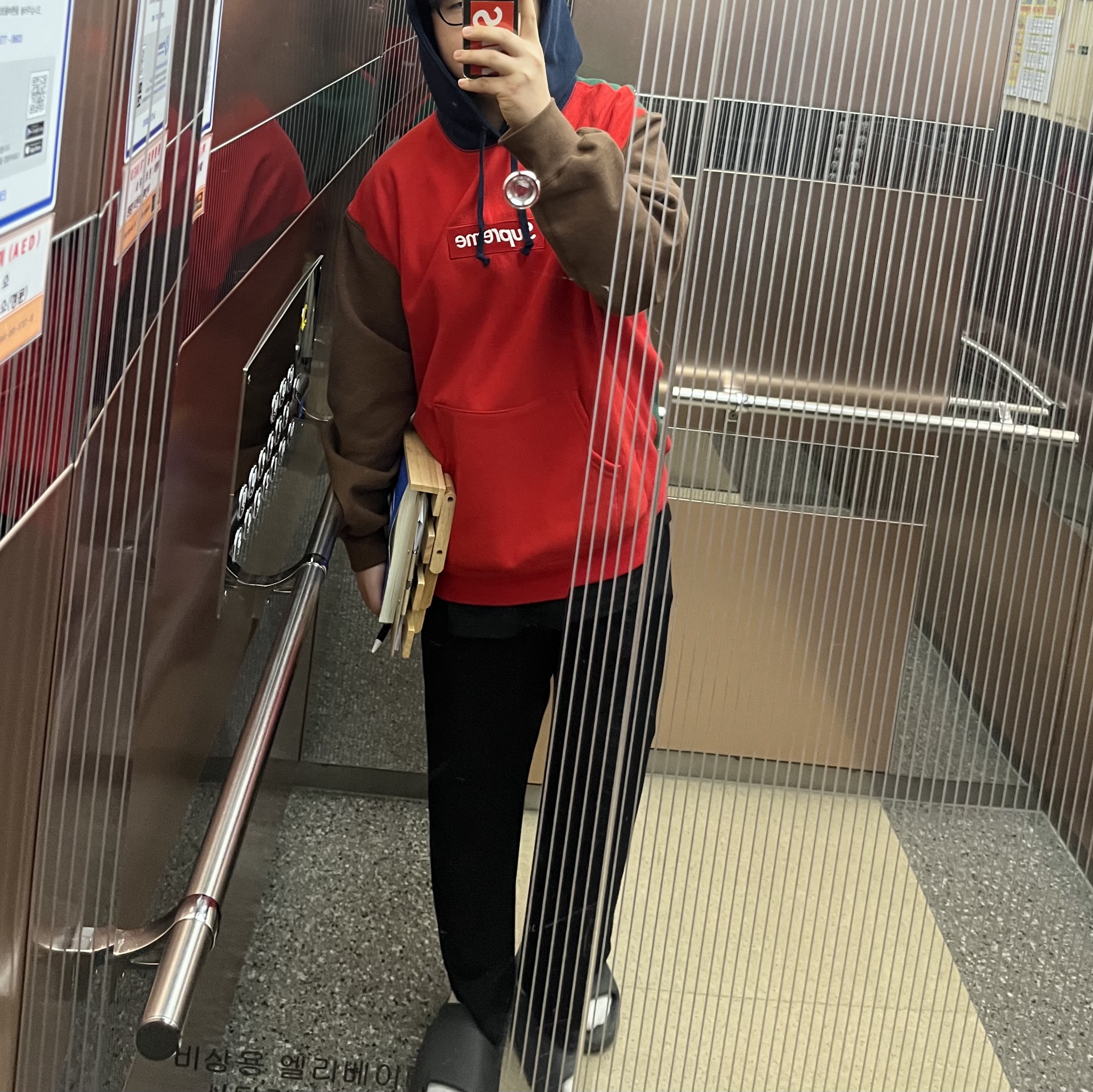 Supreme Box Logo Hooded Sweatshirt Multicolor - 24FW 착용 스타일
