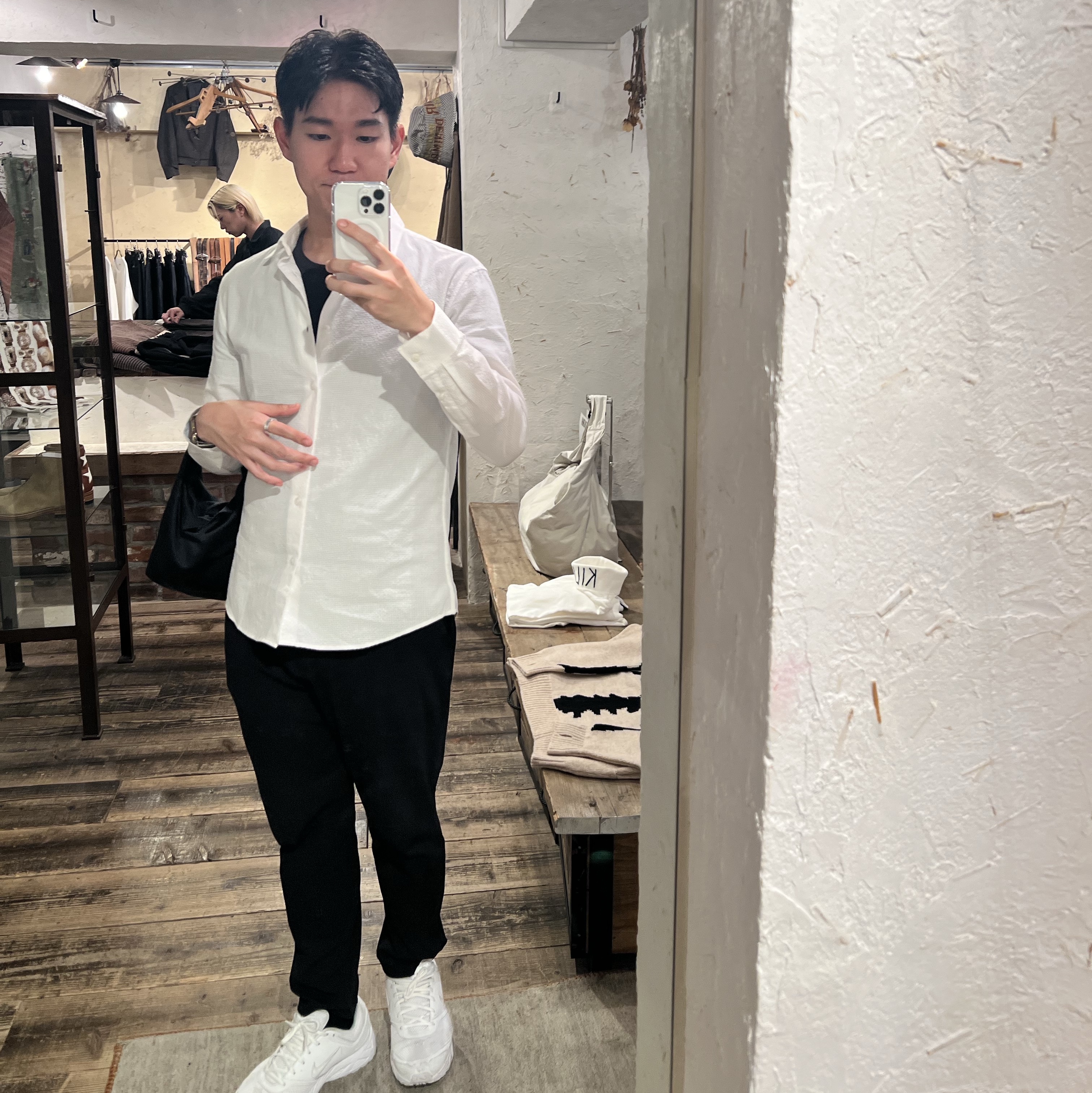 Nike x Comme des Garcons Homme Plus Air Pegasus 2005 White 착용 스타일