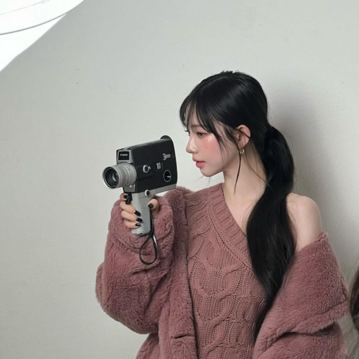 (W) Max Mara Oversized Teddy coat Antique Rose 착용 스타일 - 2