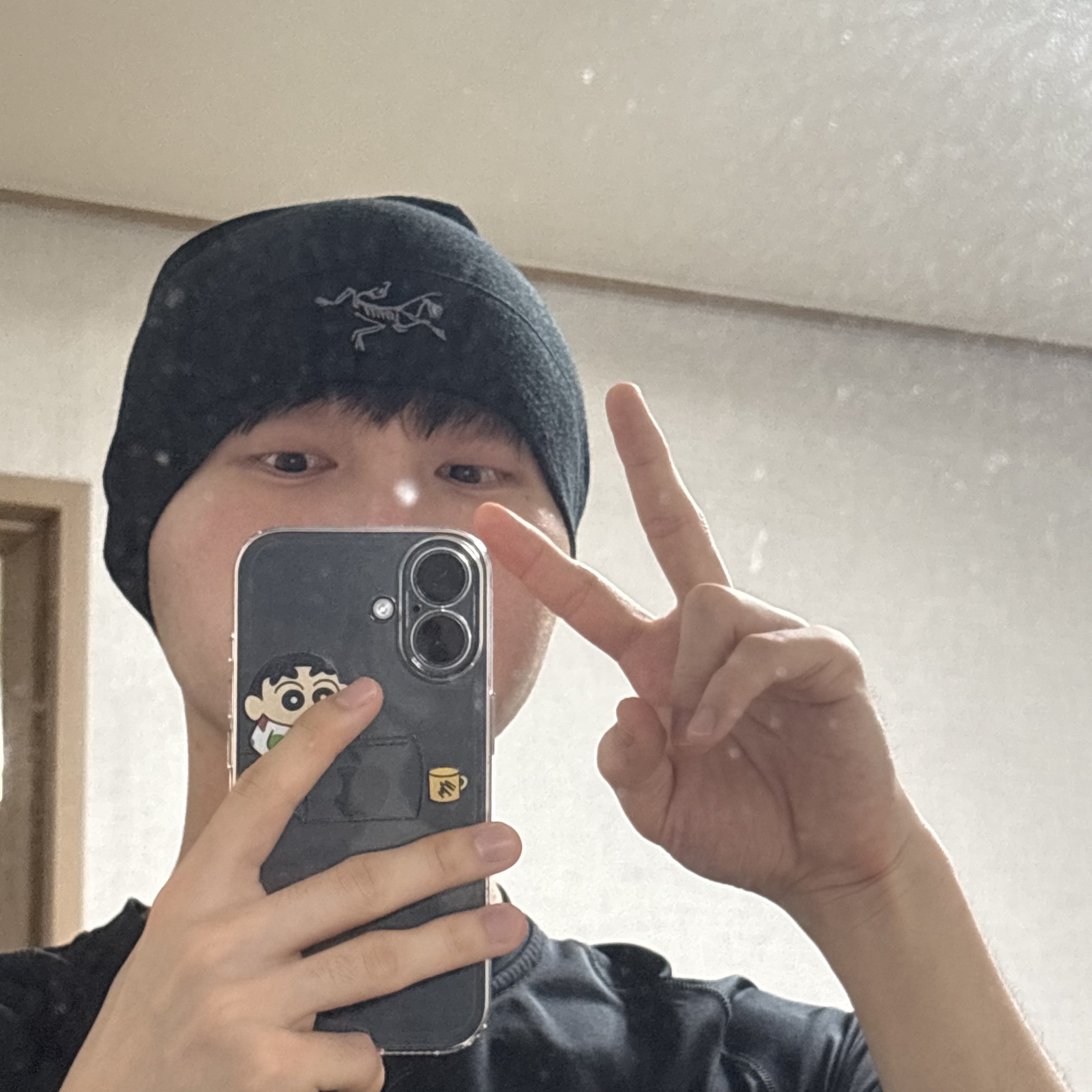 Arc'teryx Rho Lightweight Wool Toque Black 착용 스타일