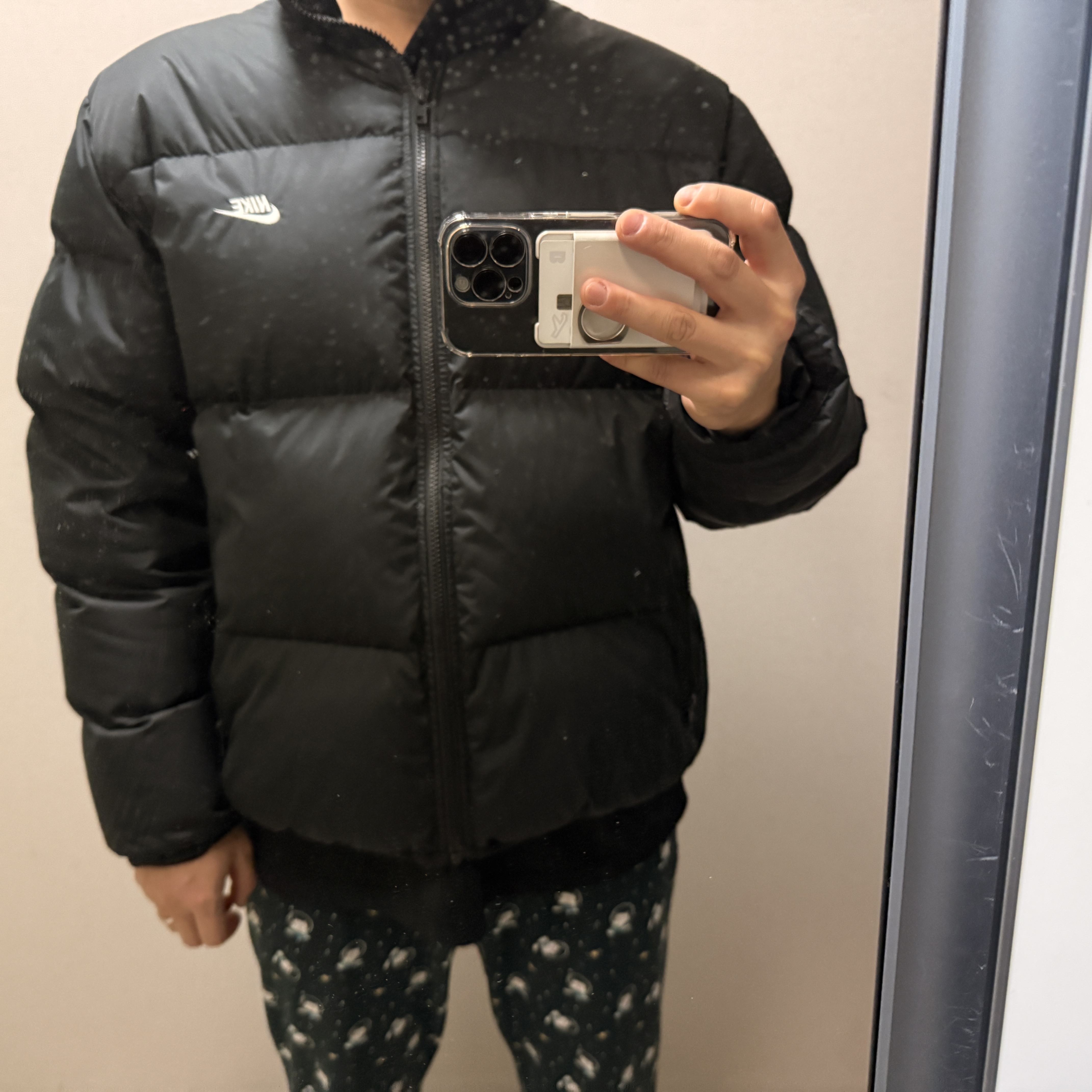 Nike NSW Puffer Jacket Black - Asia 착용 스타일