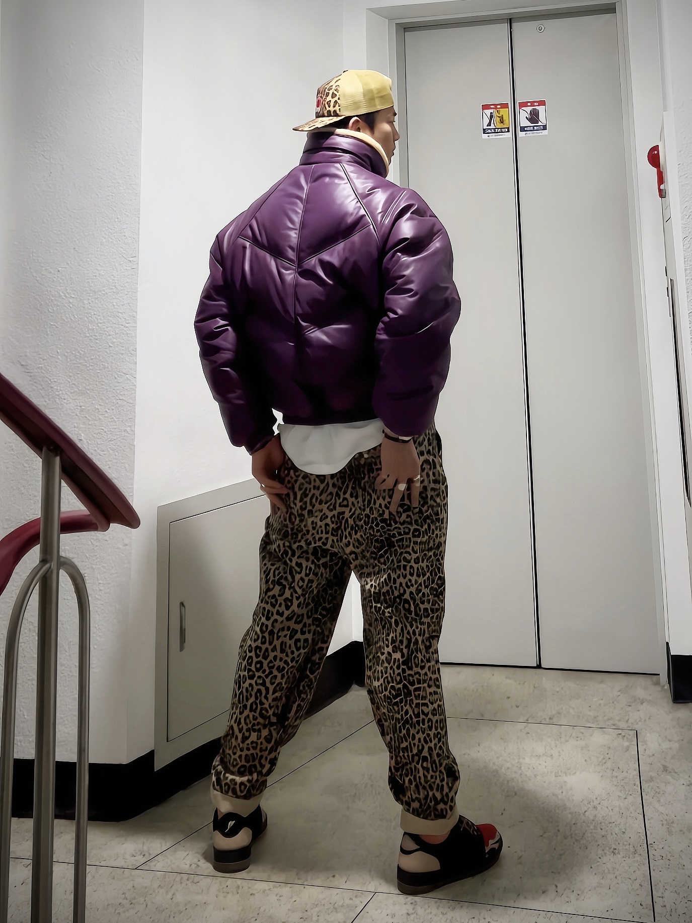 Supreme x Schott Chevron Leather Down Puffer Jacket Purple - 24FW, Supreme x Toy Machine Mesh Back 5-Panel Leopard - 24SS ์ฐฉ์ฉ ์คํ์ผ - 2