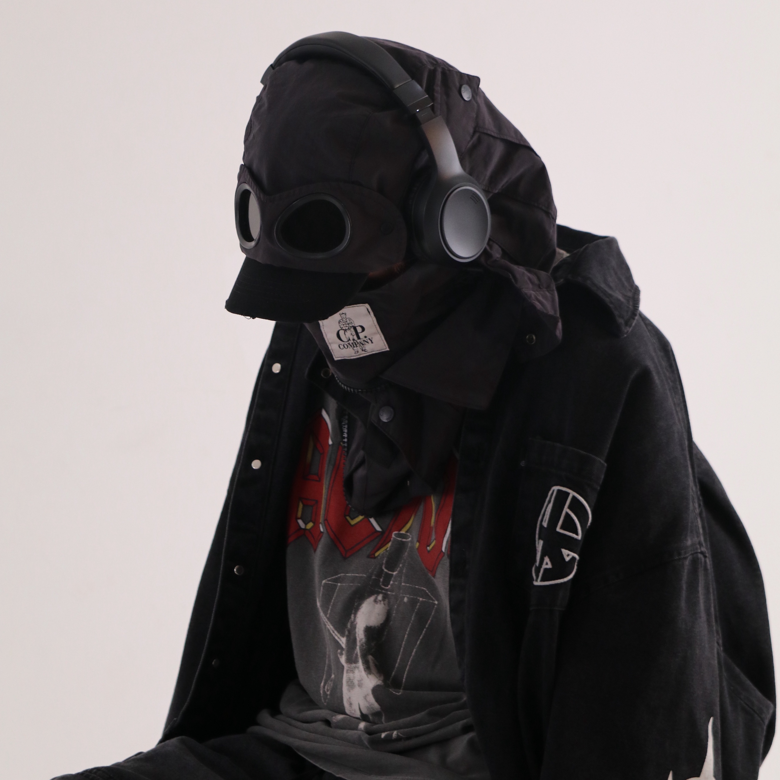 Project G/R Hybrid Denim Shirts Jacket Black 착용 스타일 - 5