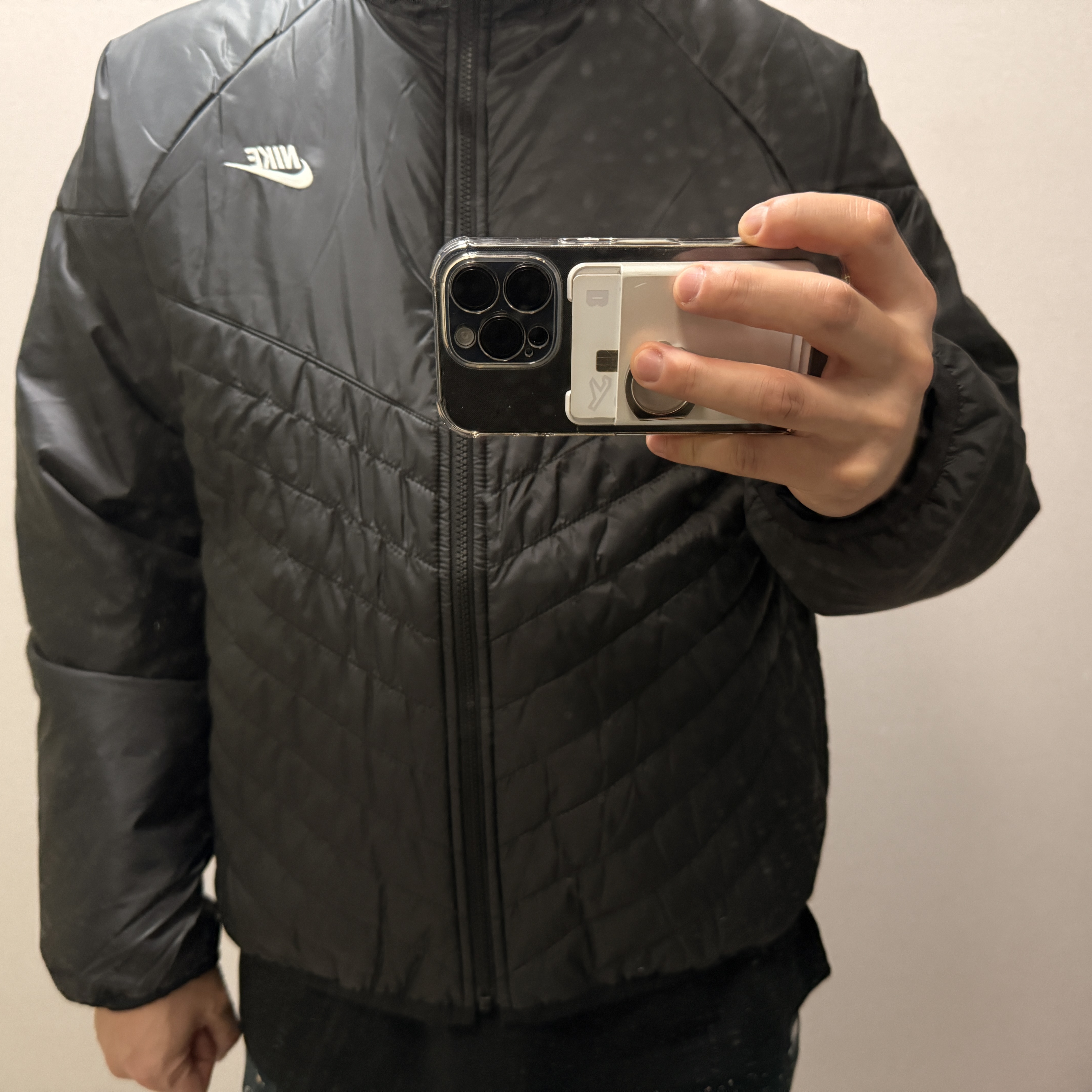Nike NSW Therma-Fit Windrunner Water-Resistant Puffer Jacket Black Sail - Asia 착용 스타일