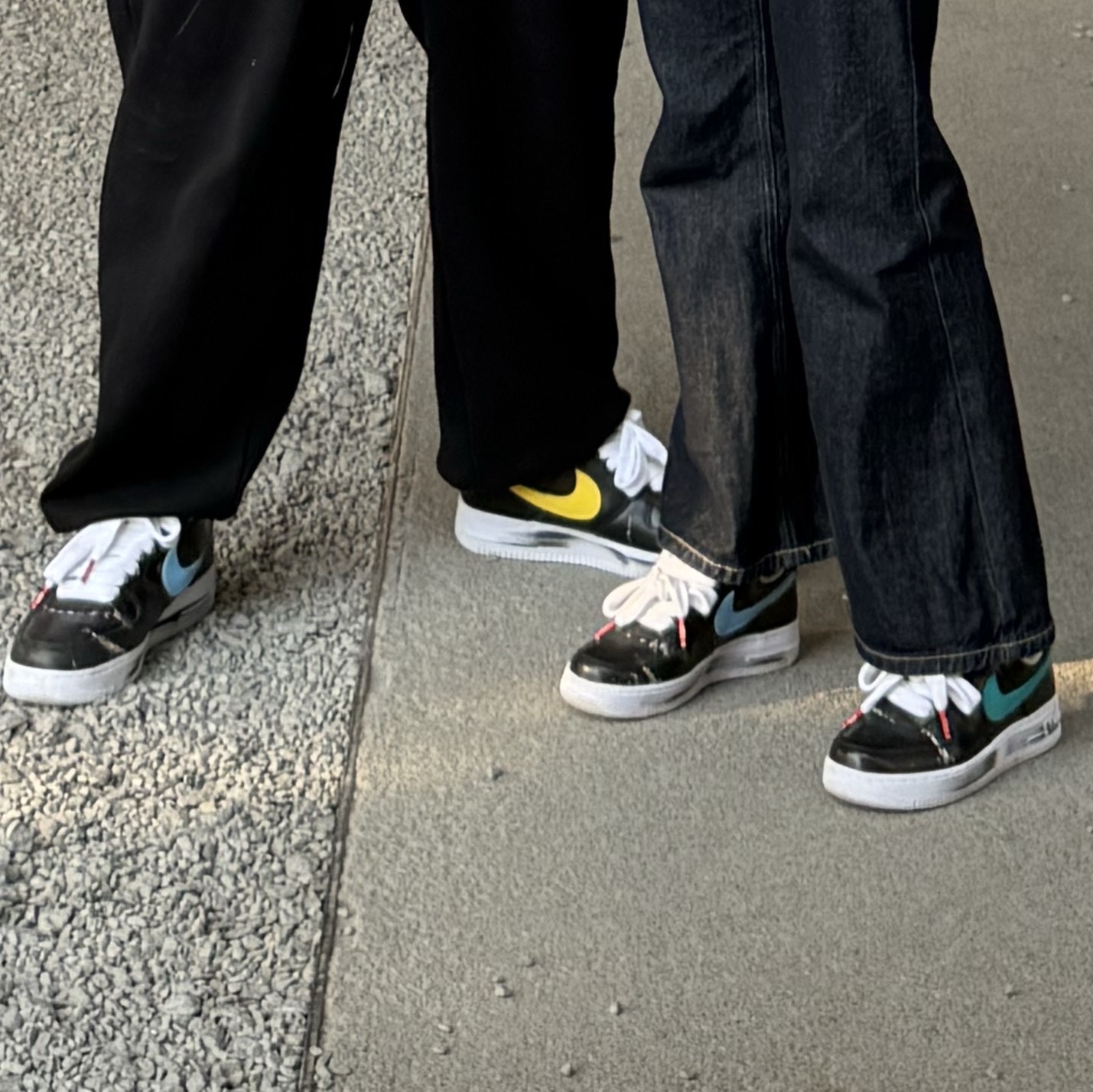 Nike x Peaceminusone Air Force 1 Low Para-Noise 3.0 Black and Multicolor 착용 스타일