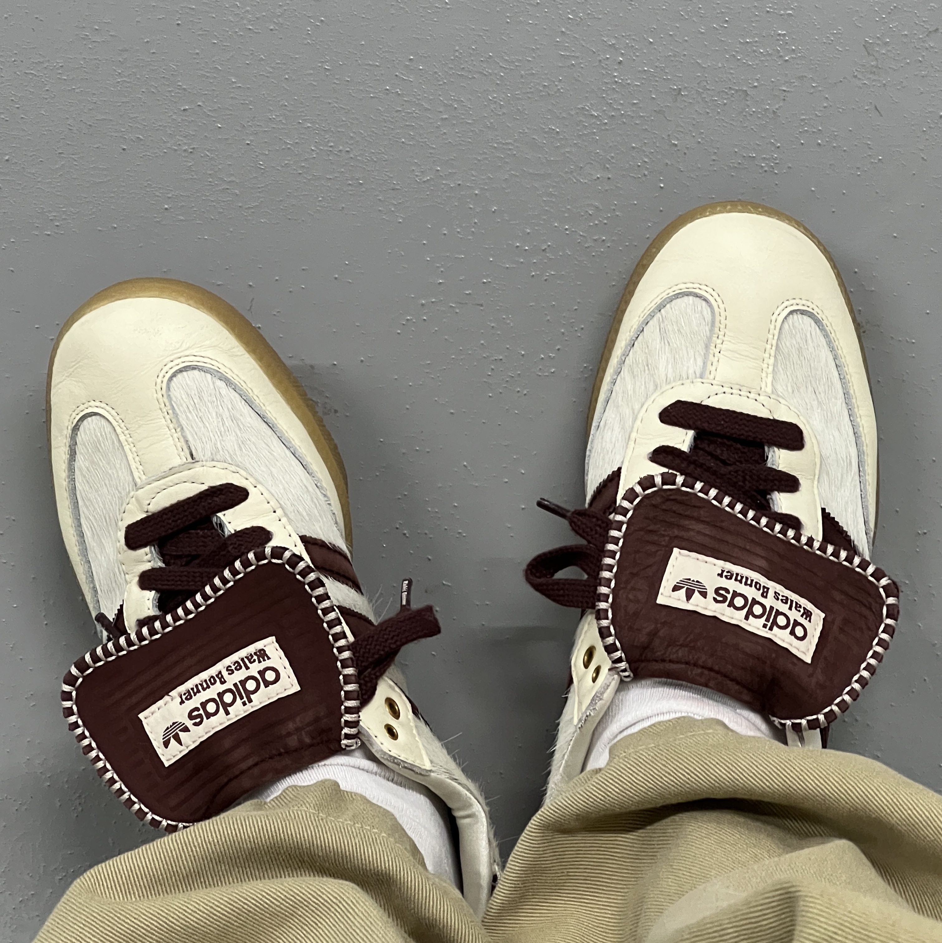 Adidas x Wales Bonner Pony Tonal Samba Cream White Mystery Brown 착용 스타일