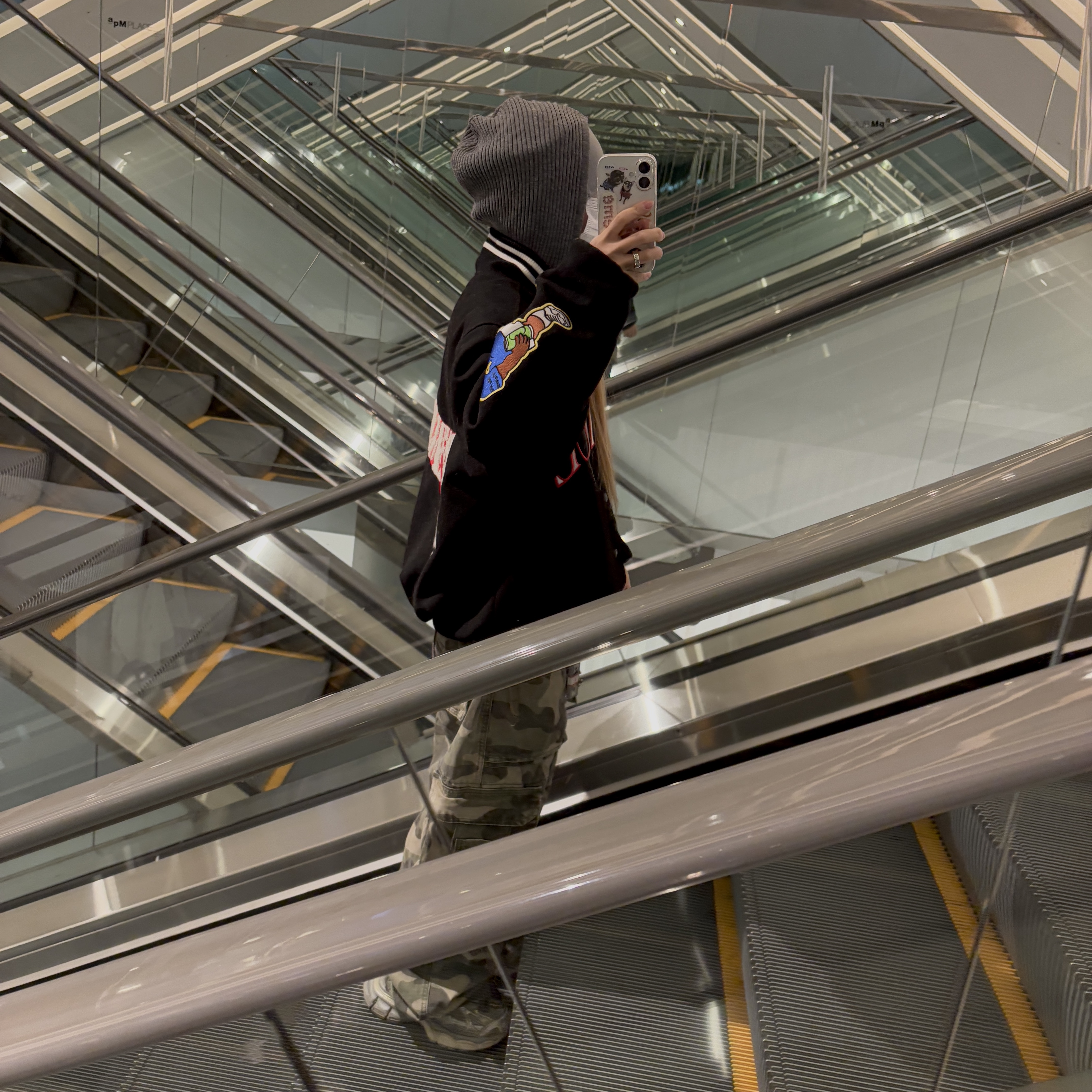 Palace Korea Varsity Jacket Black - 24SS, Sansan Gear Binary Beanie Grey - 23FW 착용 스타일