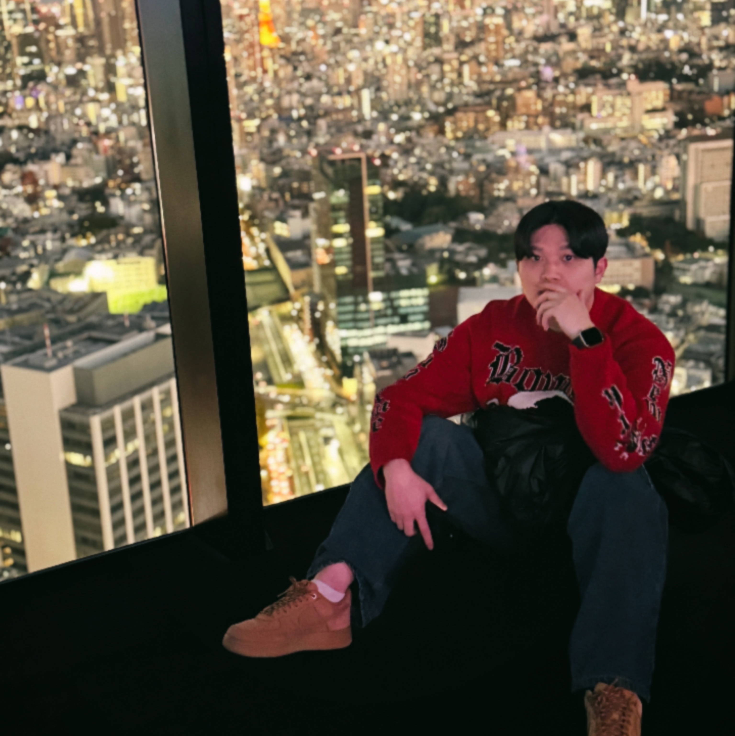 Supreme x Bounty Hunter Sweater Red - 23FW 착용 스타일