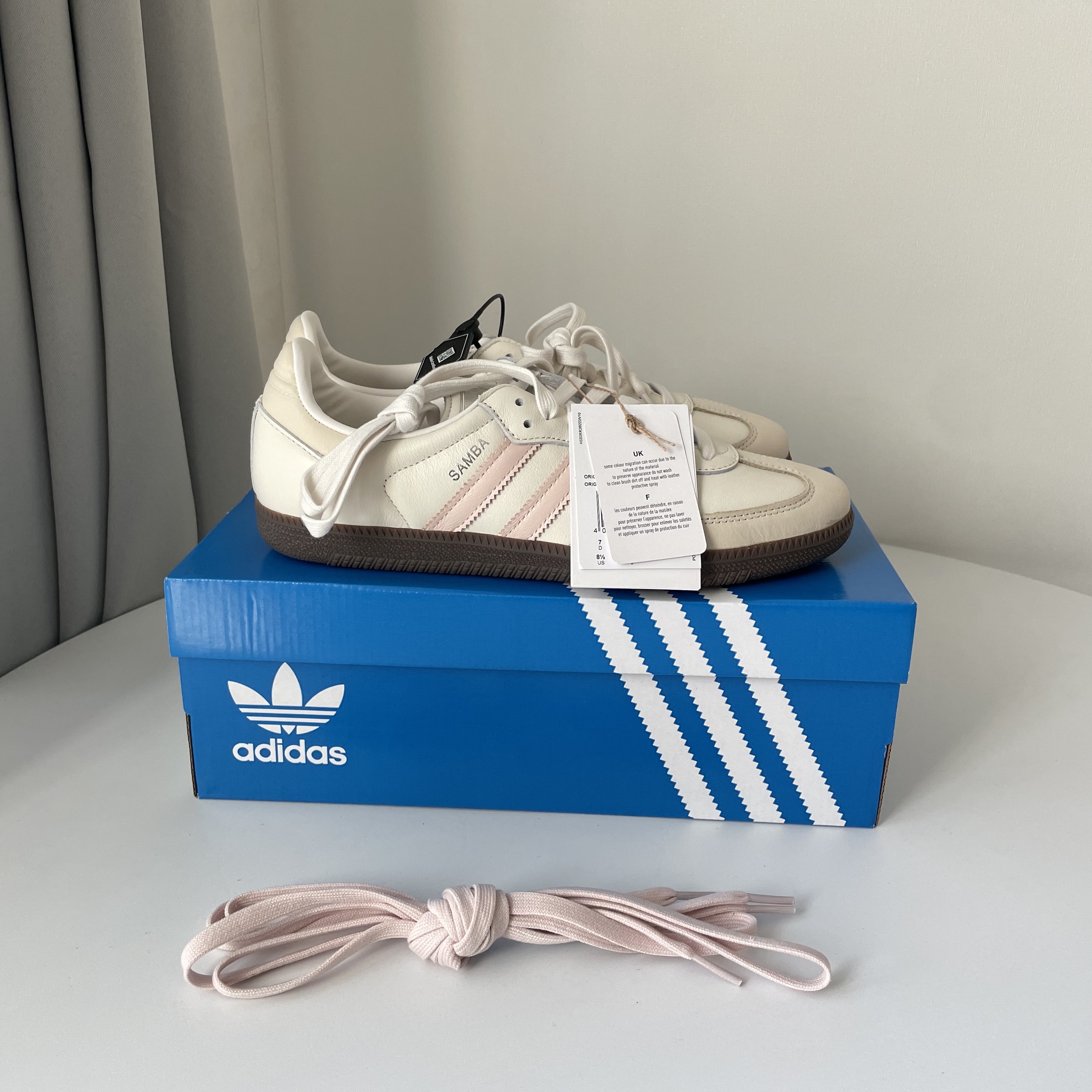 (W) Adidas Samba OG Cloud White Wonder Quartz 착용 스타일