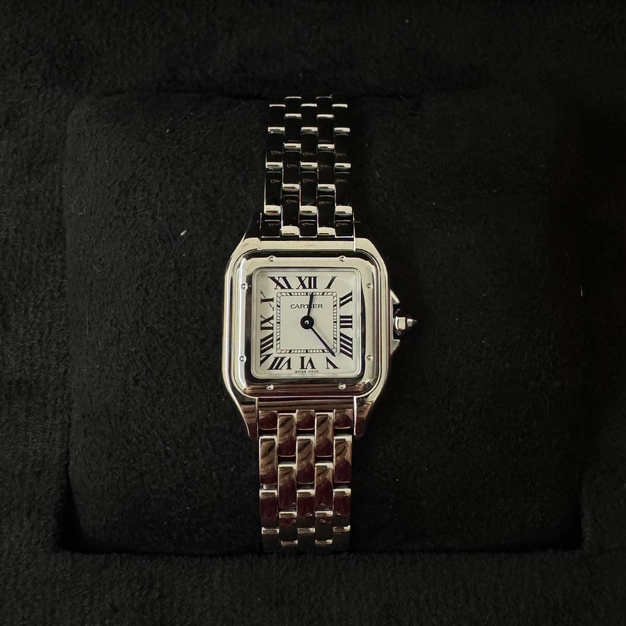 Cartier Panthere Watch Small Quartz Steel Bracelet Steel, Cartier Trinity Ring Small White Gold Rose Gold Yellow Gold 착용 스타일 - 2