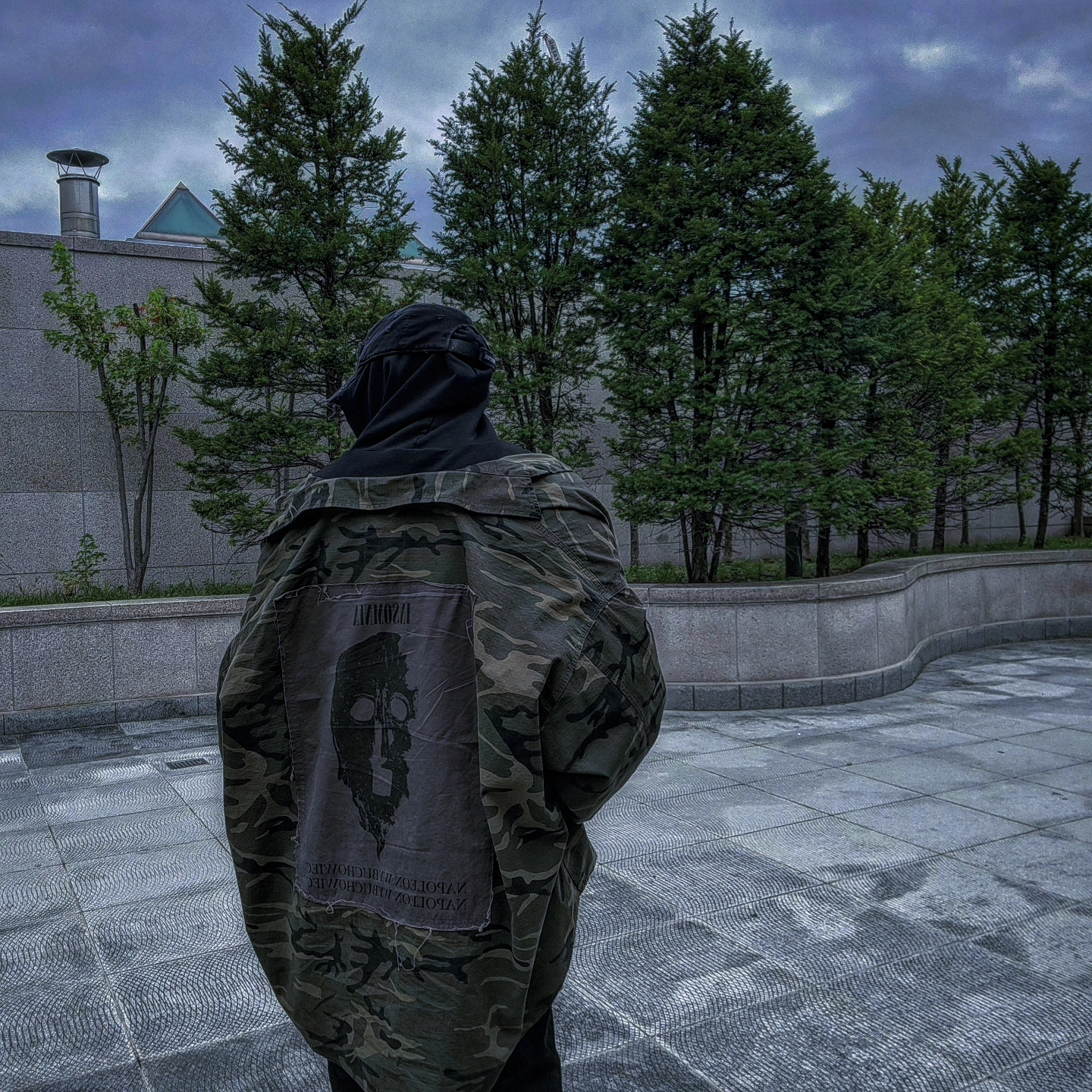 Undermycar Niop Camouflage Over Fit Shirt Iguana - 23SS 착용 스타일