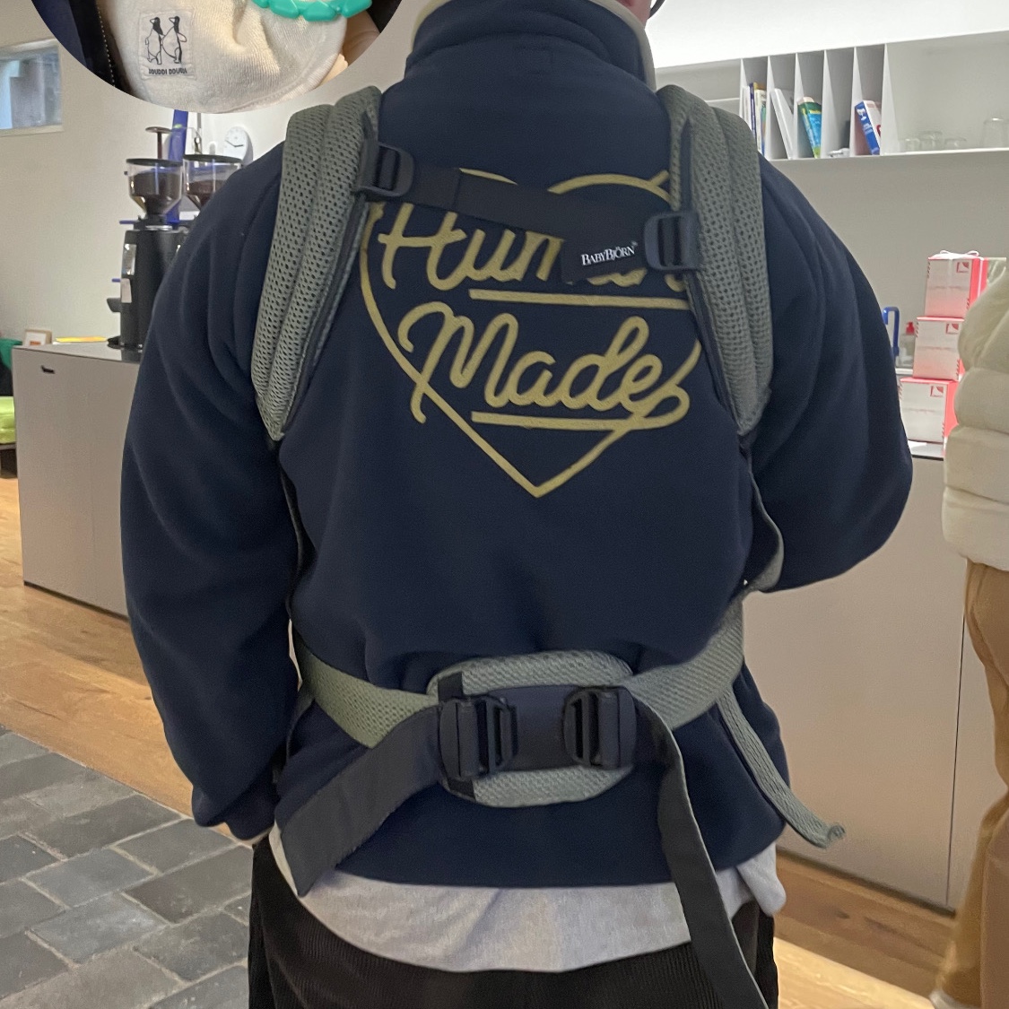 Human Made Fleece Half-Zip Pullover Navy 착용 스타일 - 1