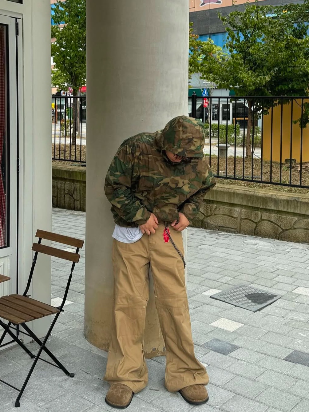Nonnod Zip Jacket Camo 착용 스타일