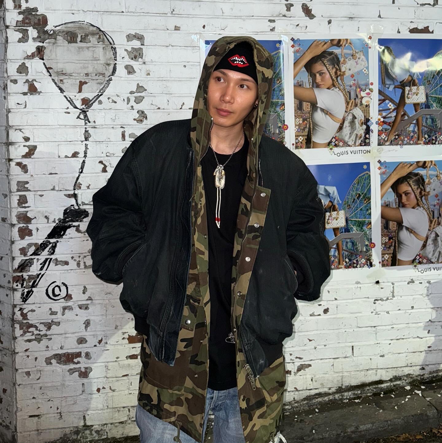 Chrome Hearts Matty Boy Chomper Beanie Black 착용 스타일 - 1