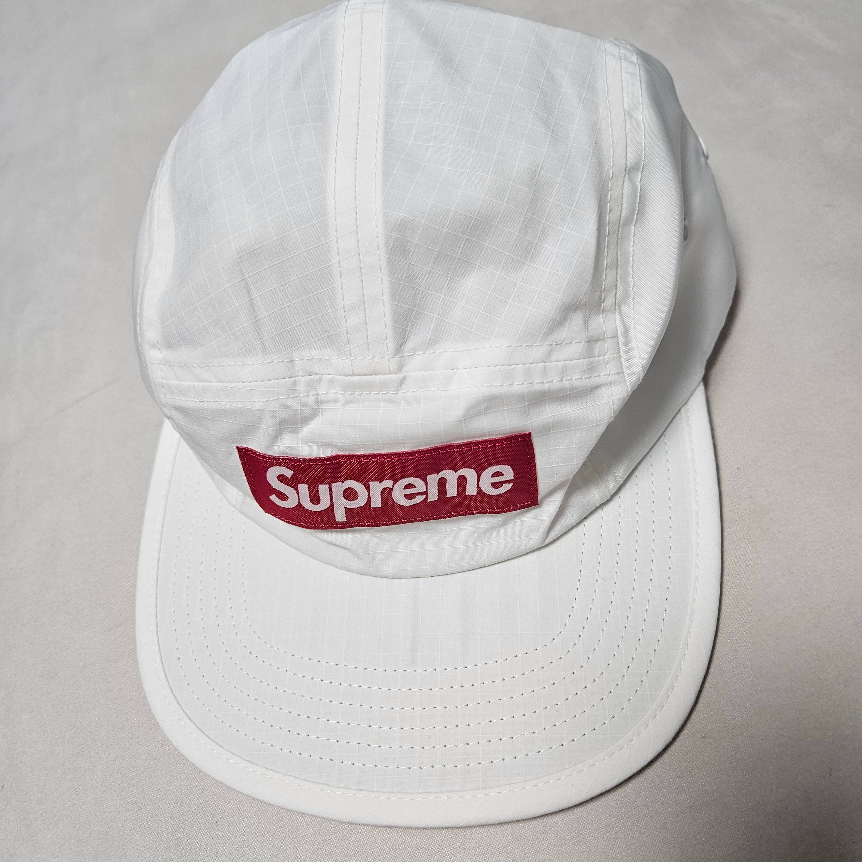 Supreme Waxed Ripstop Camp Cap White - 24FW 착용 스타일