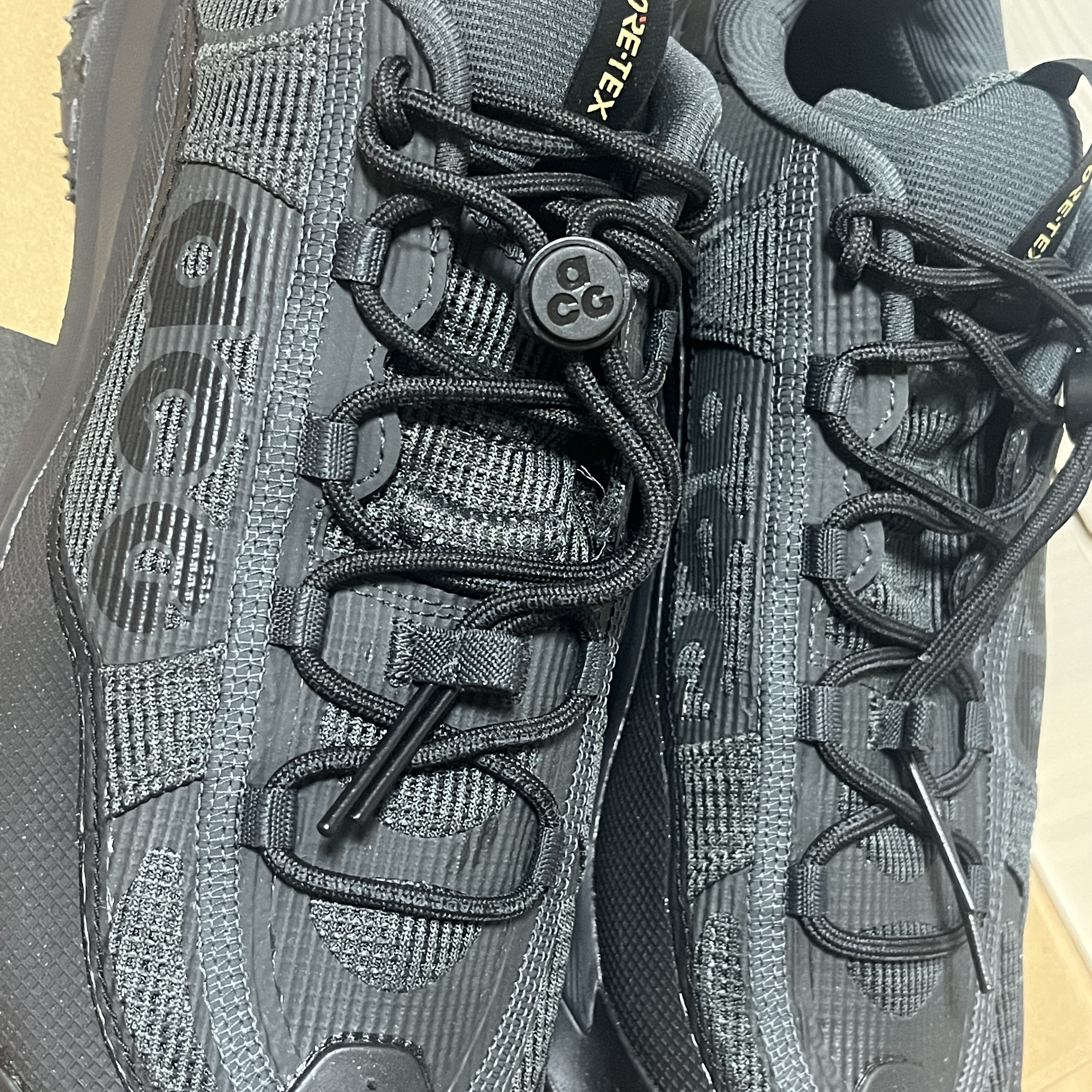 Nike ACG Mountain Fly 2 Low Gore-Tex Black and Dark Smoke Grey 착용 스타일