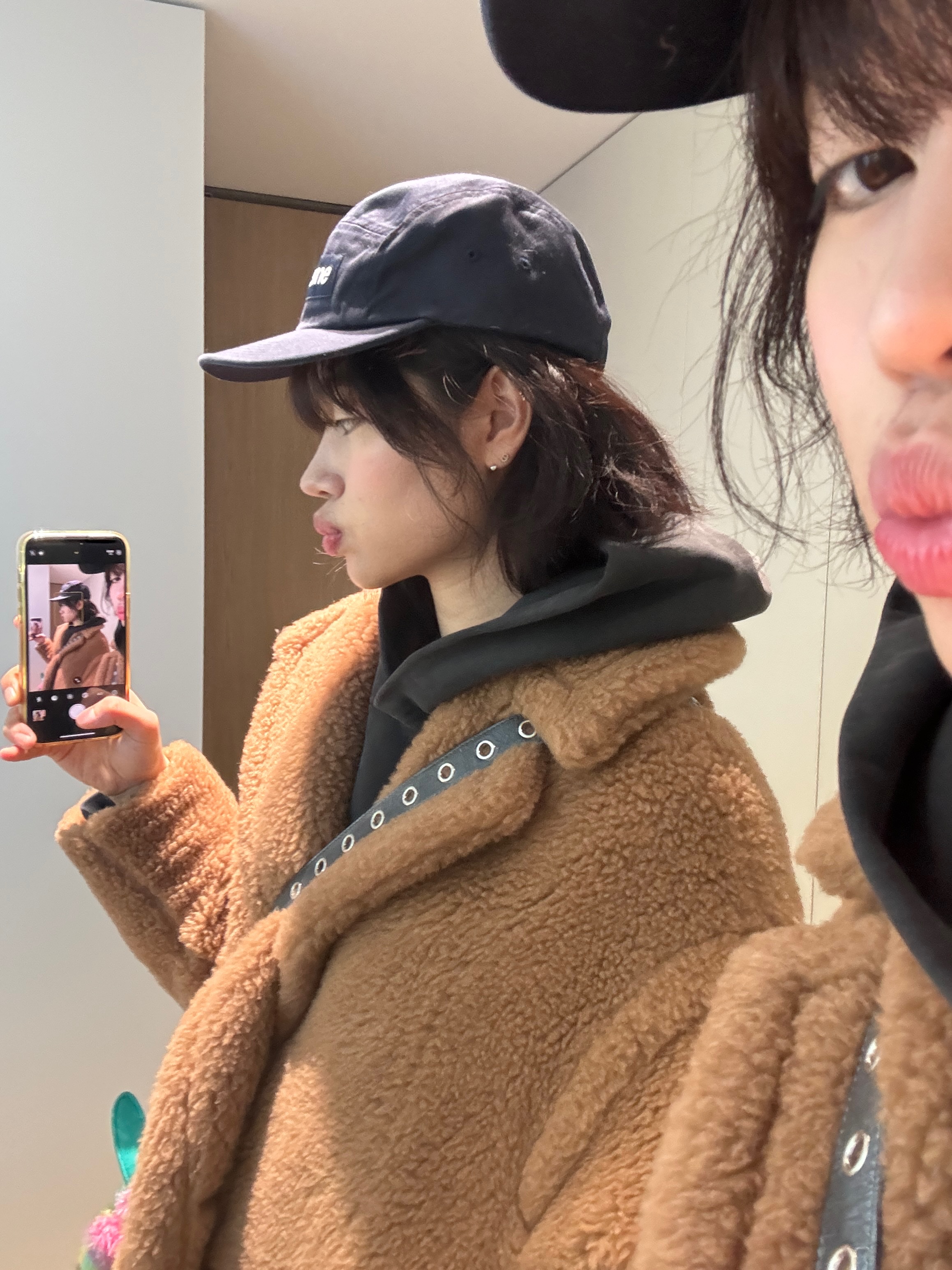 Supreme Washed Chino Twill Camp Cap Black, (W) Max Mara Teddy Bear Icon Coat Camel 착용 스타일 - 2