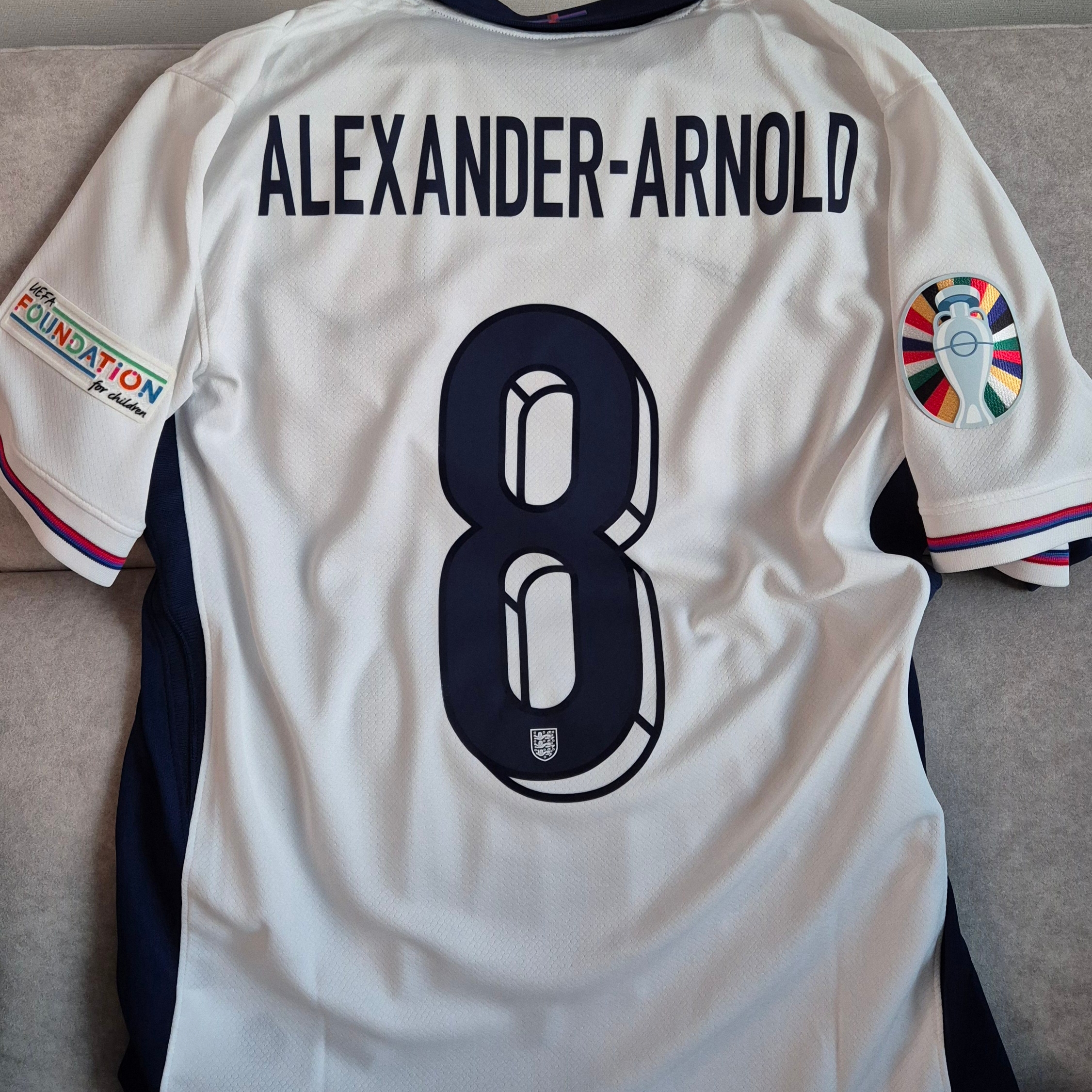 Nike England 2024/25 Dri-Fit Stadium Home Replica Jersey White Blue Void (Non Marking Ver.) 착용 스타일 - 2
