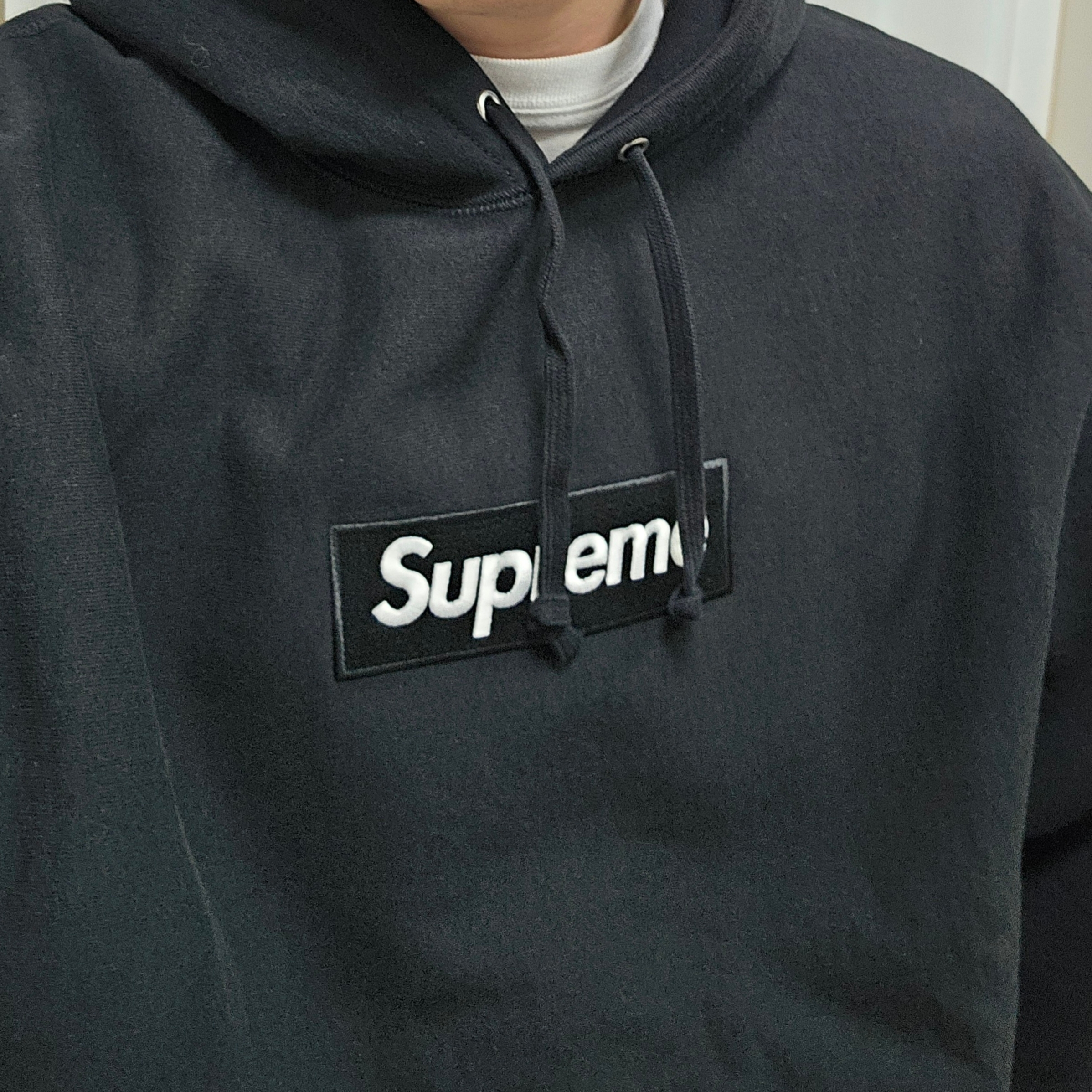 Supreme Box Logo Hooded Sweatshirt Black - 24FW 착용 스타일 - 1