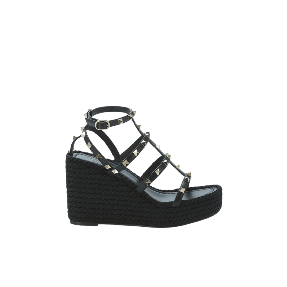 (W) 발렌티노 락스터드 에스파드리유 샌들 블랙((W) Valentino Rockstud Espadrilles Sandal Black) - 1