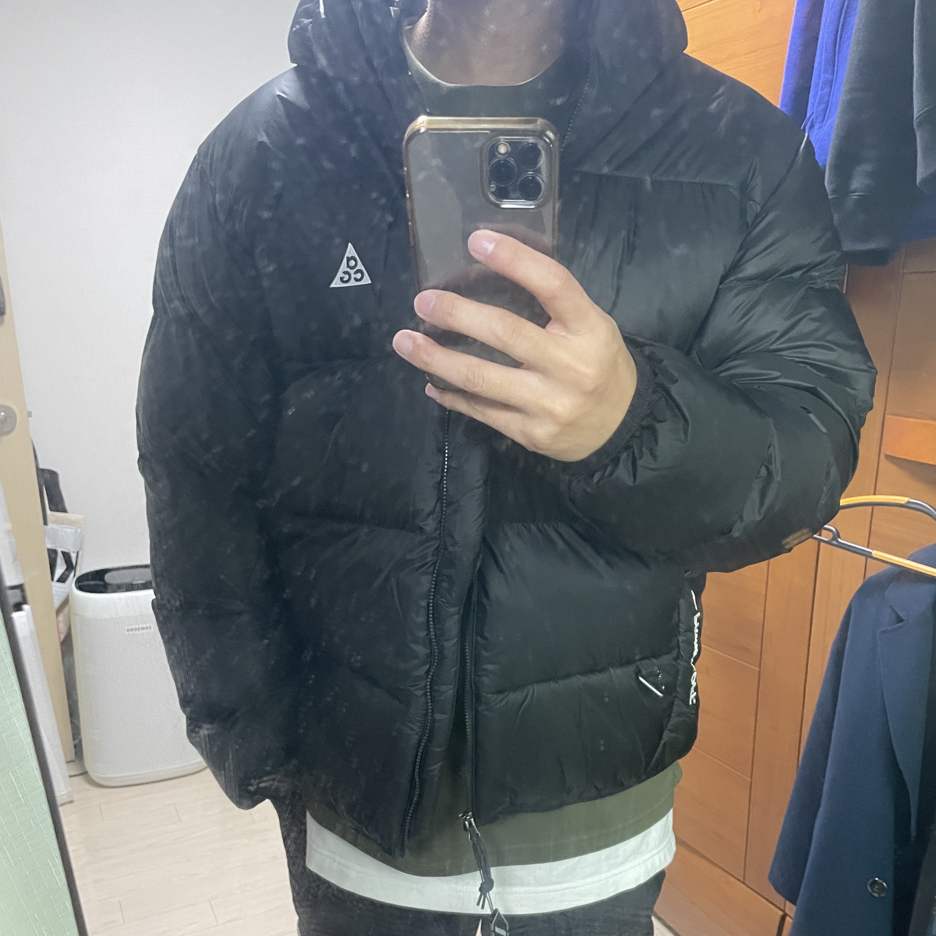 Nike ACG Therma-Fit ADV Lunar Lake Puffer Jacket Black - Asia 착용 스타일